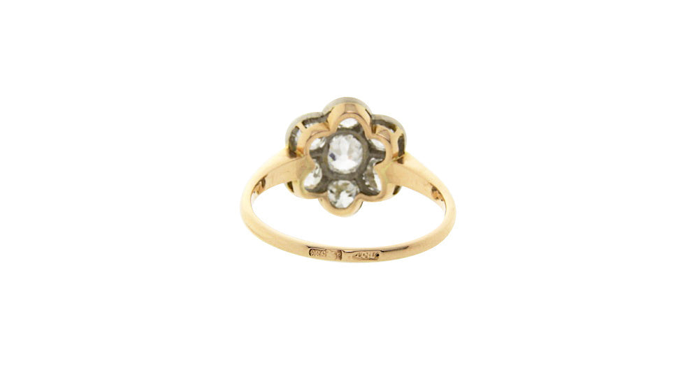 Gouden entourage ring met diamant 14 krt