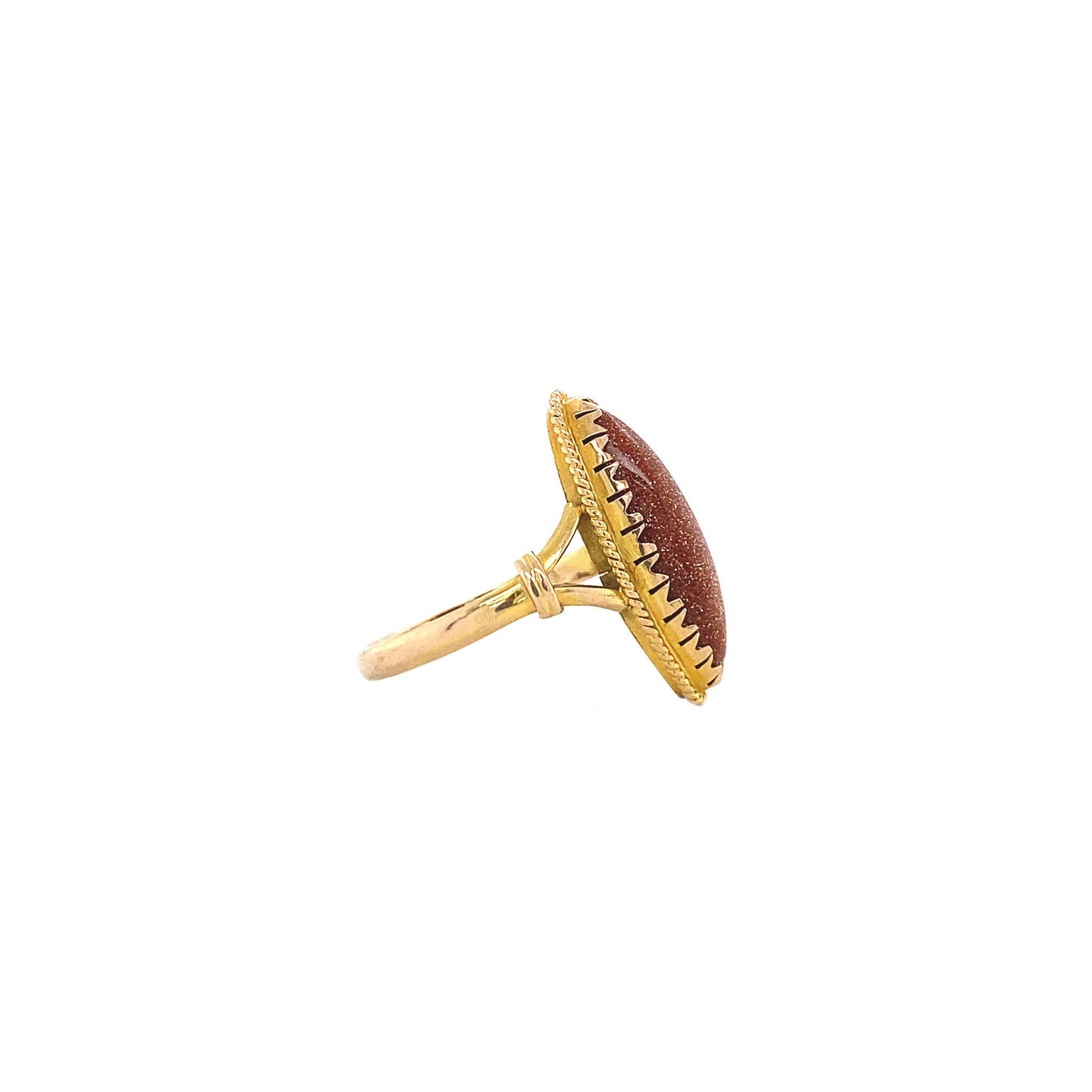 Gouden ring met goudsteen 14 krt