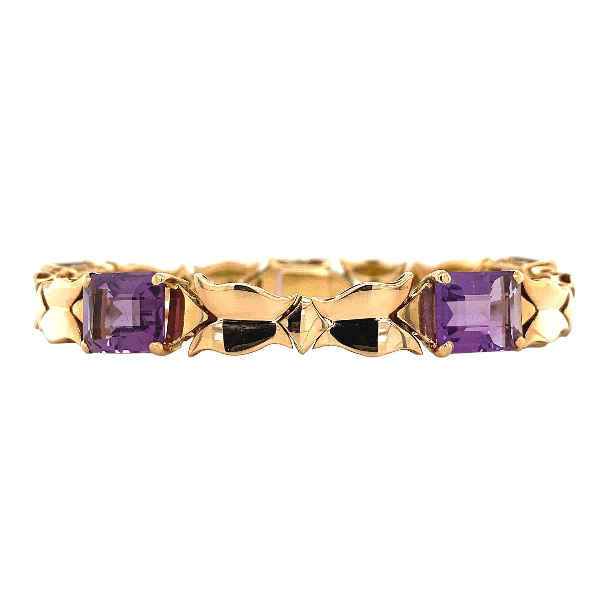Rose gold bracelet with amethyst 14 krt
