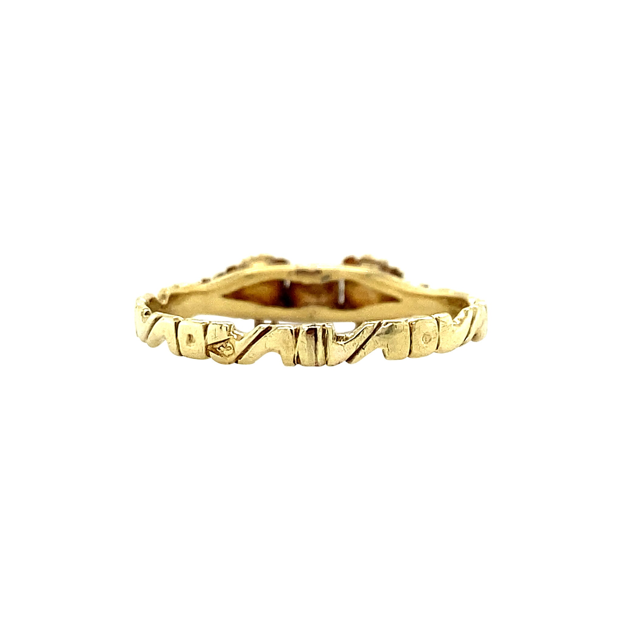 14 kt gold ring with natural ruby and rose diamond