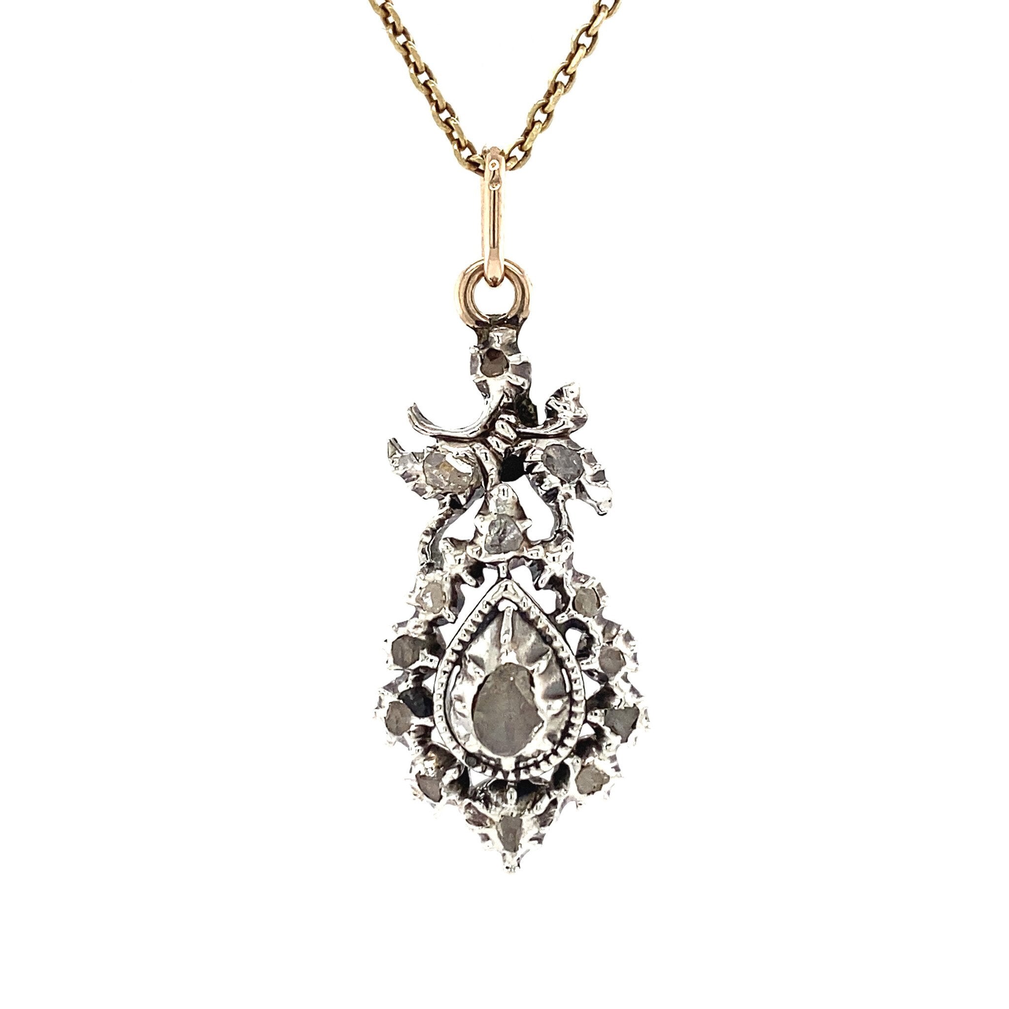 Hanger met roosdiamant 12 krt