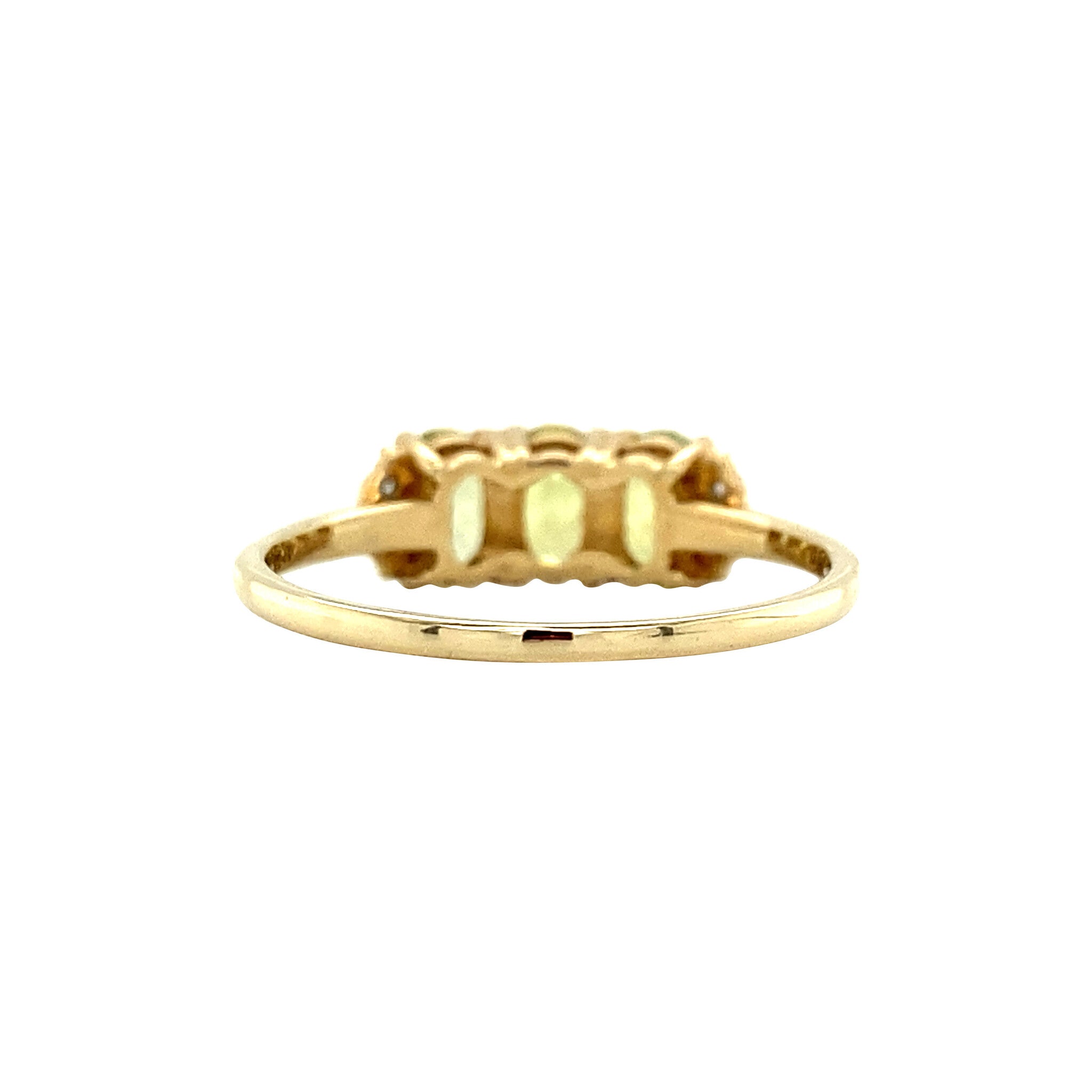 Ring met quartz en diamant 9 krt