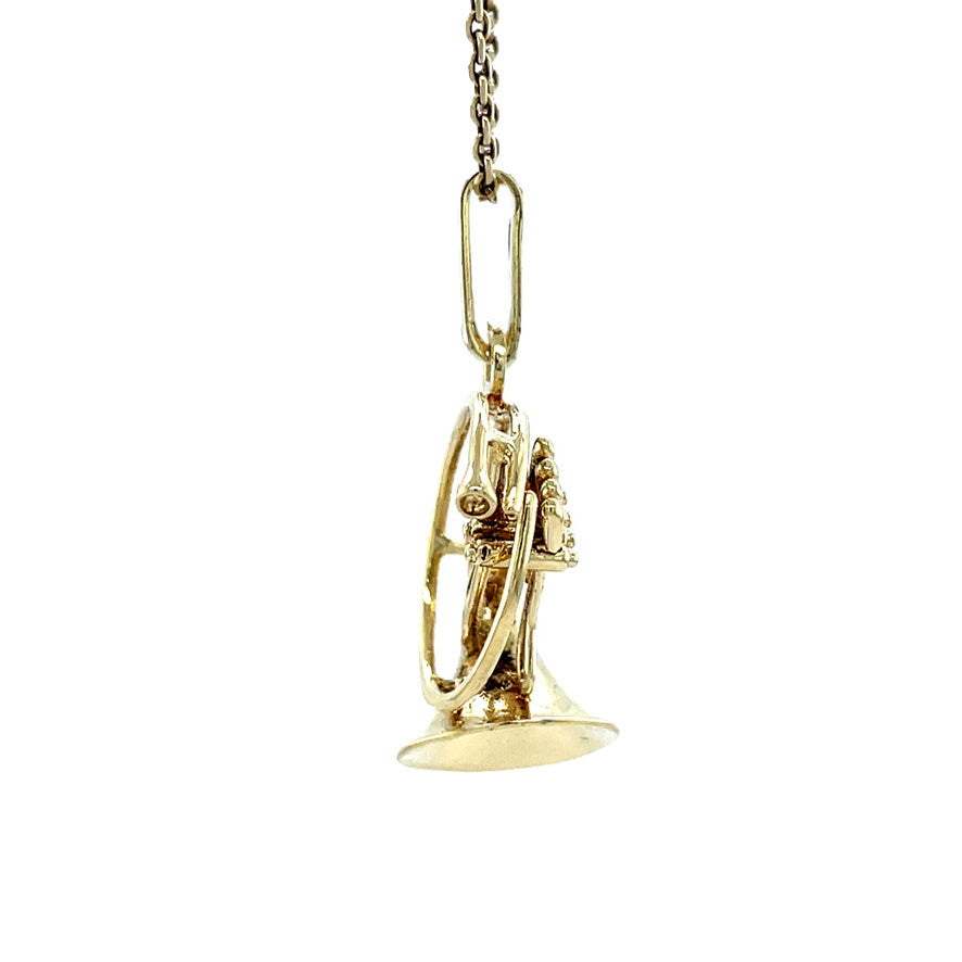 14 kt vintage gold horn pendant