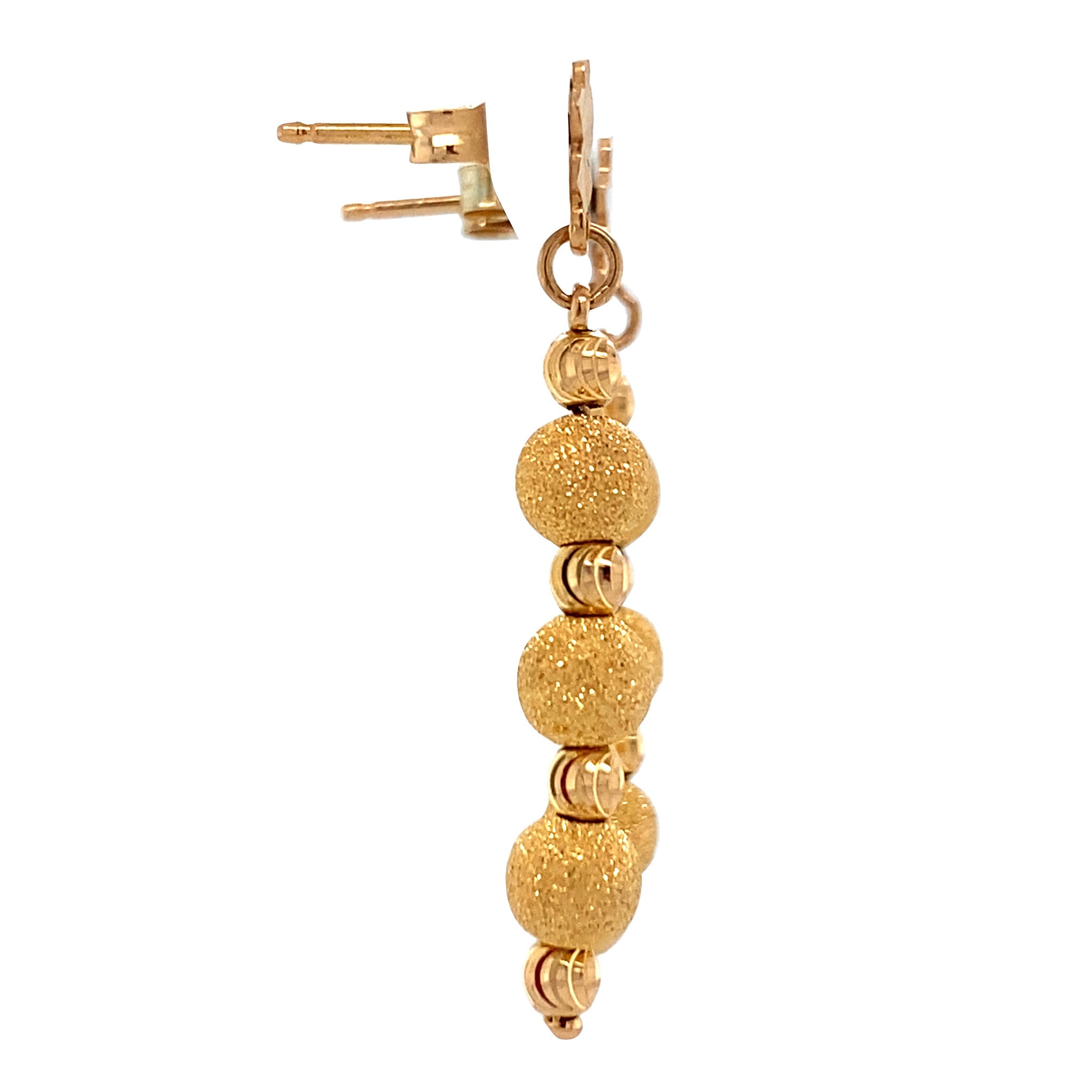 Vintage gold fantasy drop earrings, 20 kt