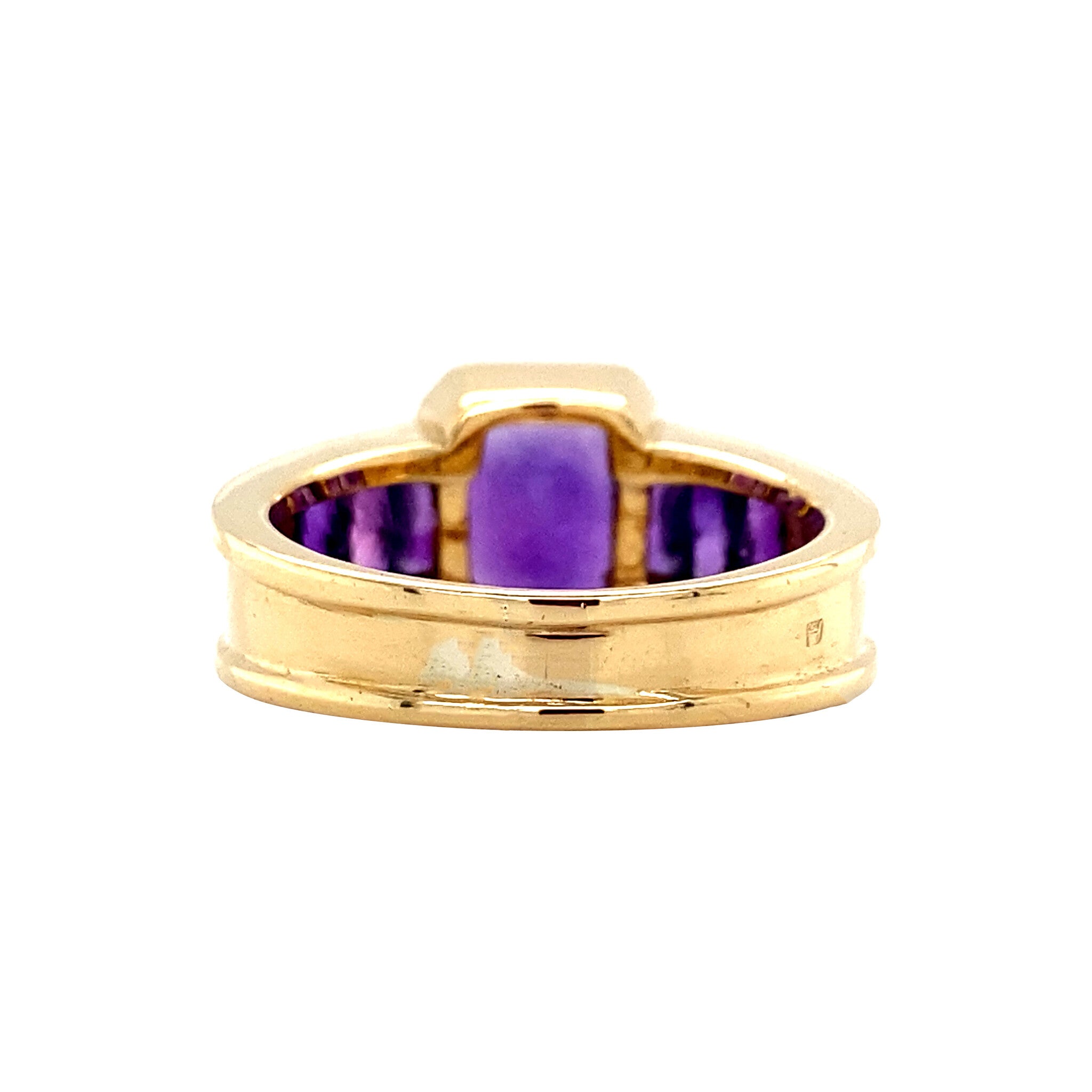 Gold ring with amethyst 18 kt