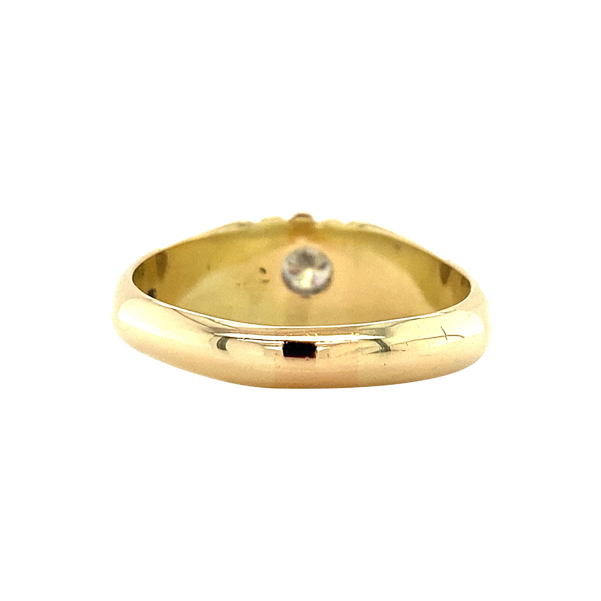 Gouden pinkring met diamant 14 krt