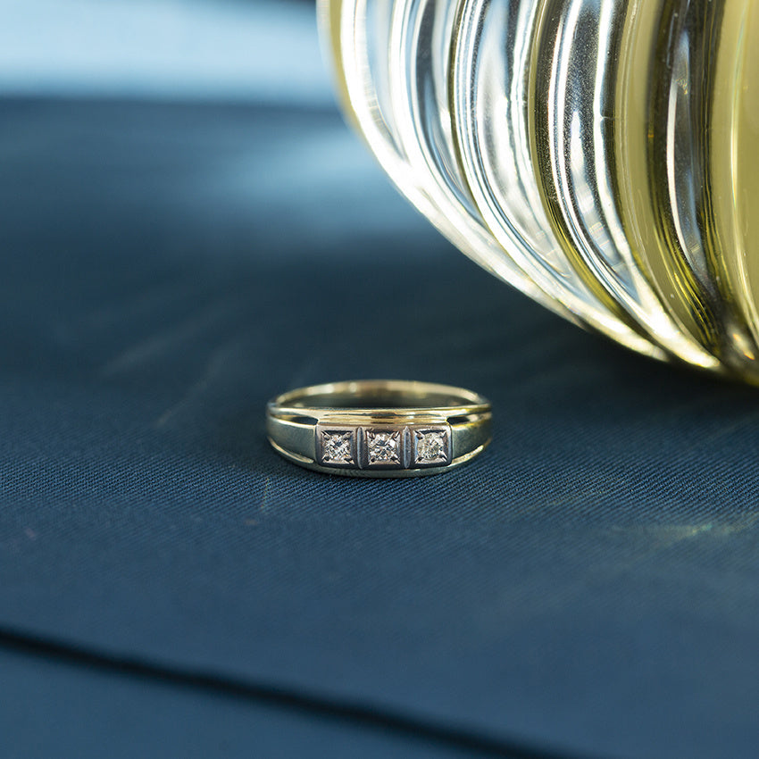 Gouden ring met diamant 14 krt