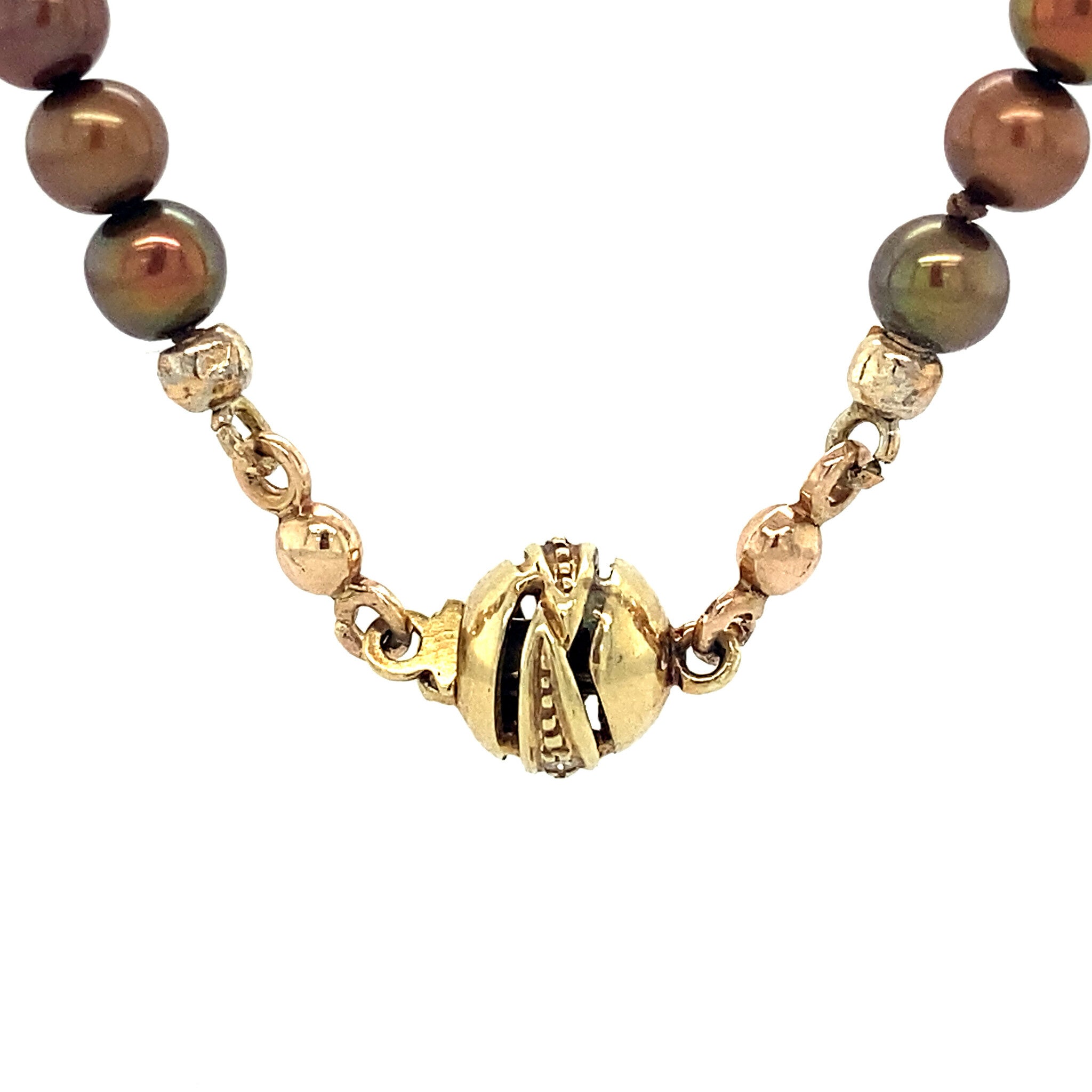 Parel collier met gouden sluiting 14 krt