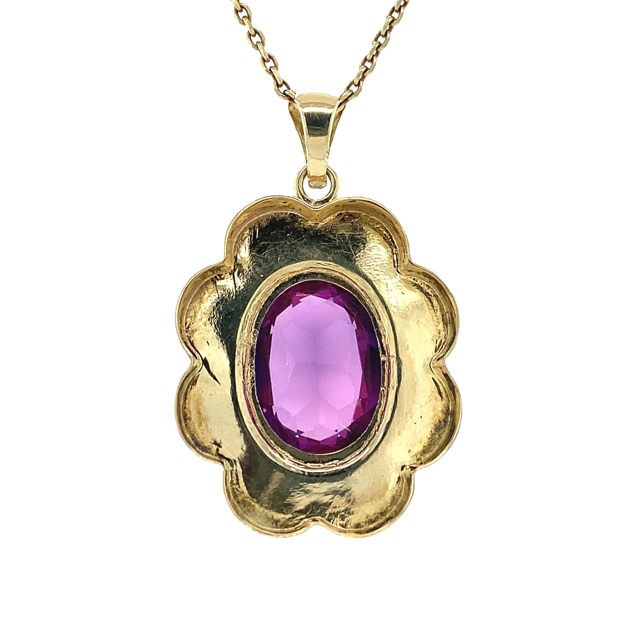 Gouden hanger met saffier 14 krt