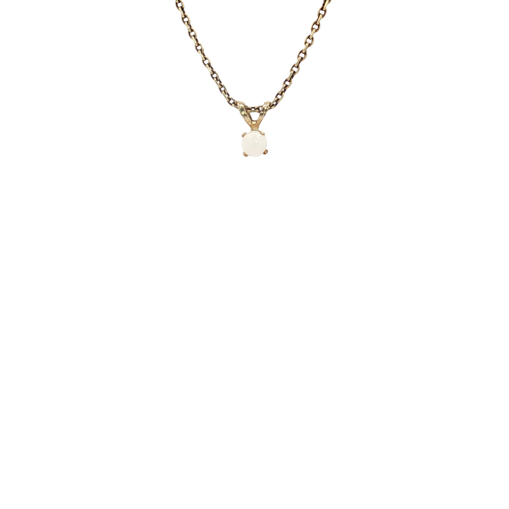 Vintage gold solitaire pendant with opal, 14 kt
