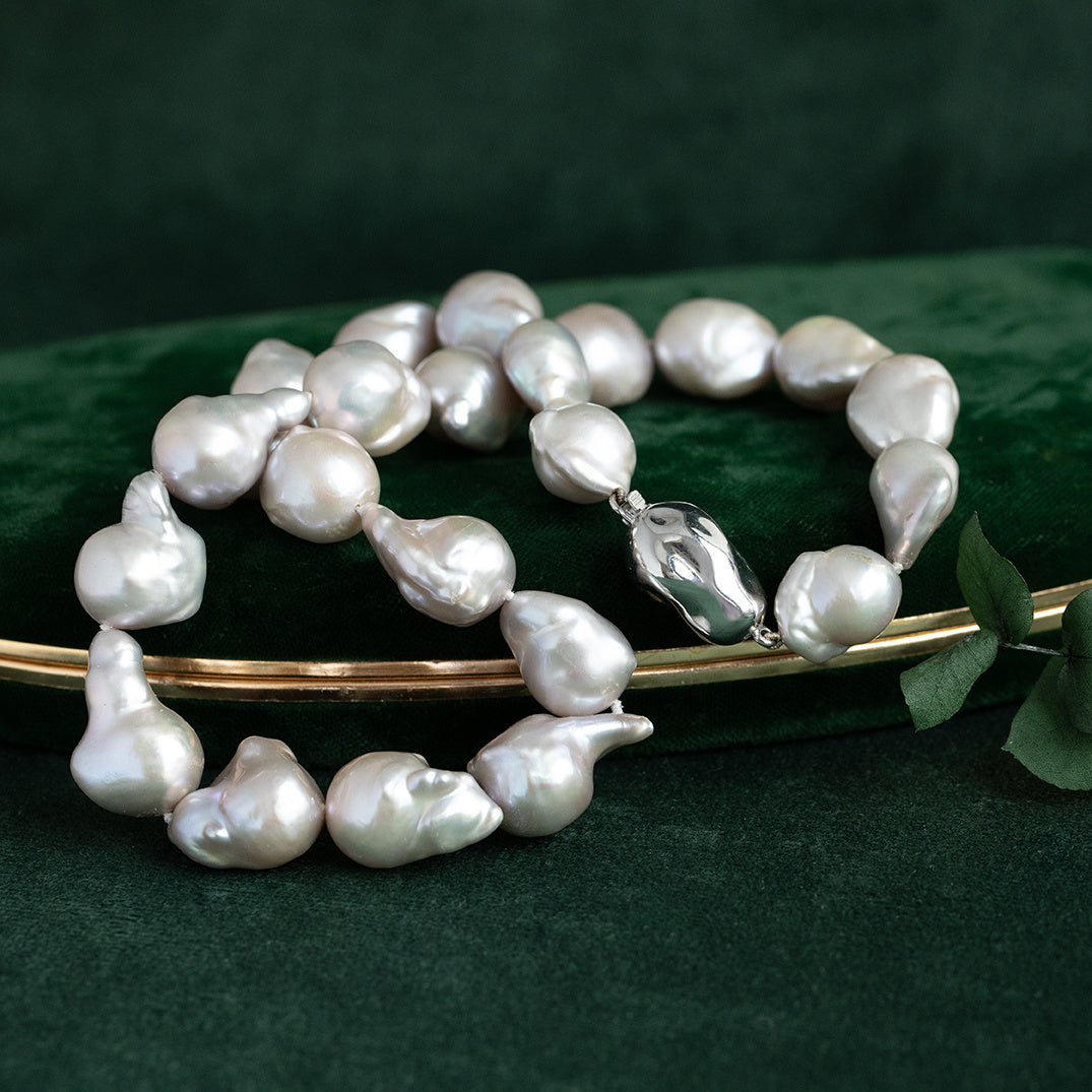 Parel collier met zilveren sluiting 925