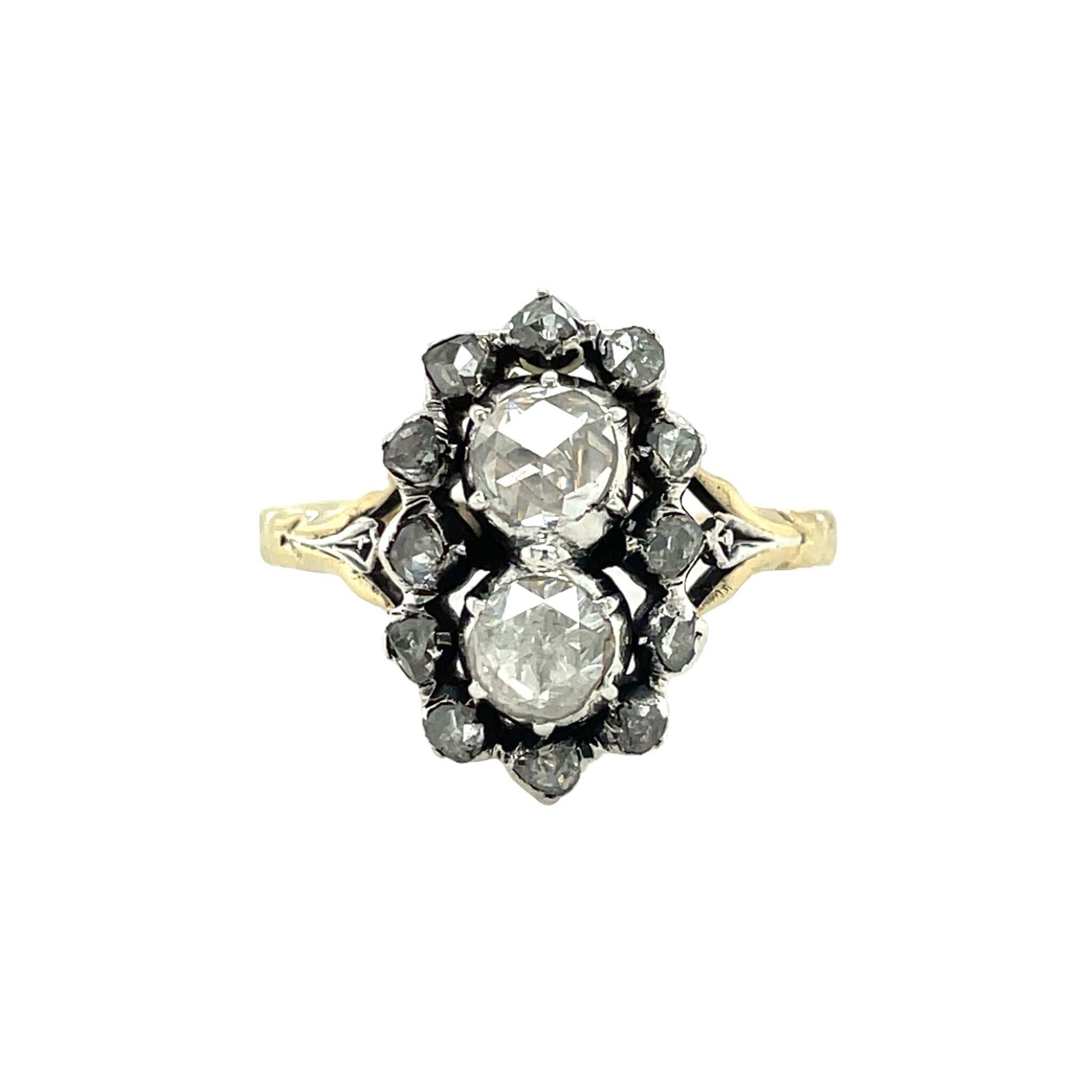 Vintage ring met roosdiamant 9 kt