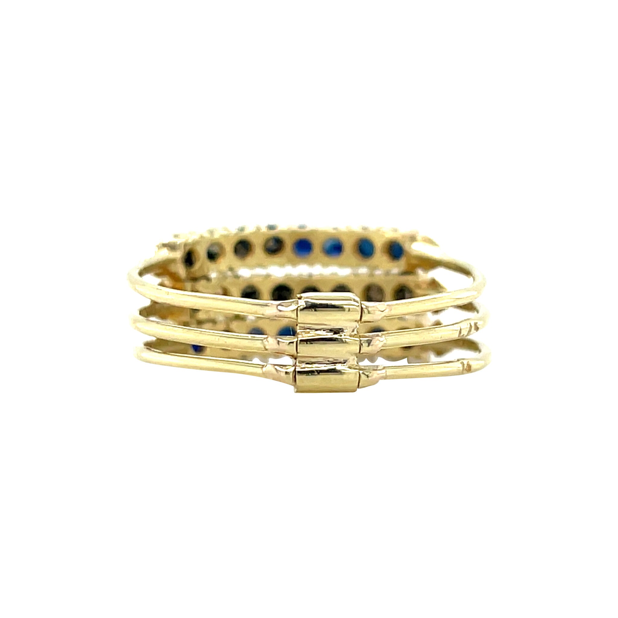Vintage gold ring with sapphire and opal, 14 kt