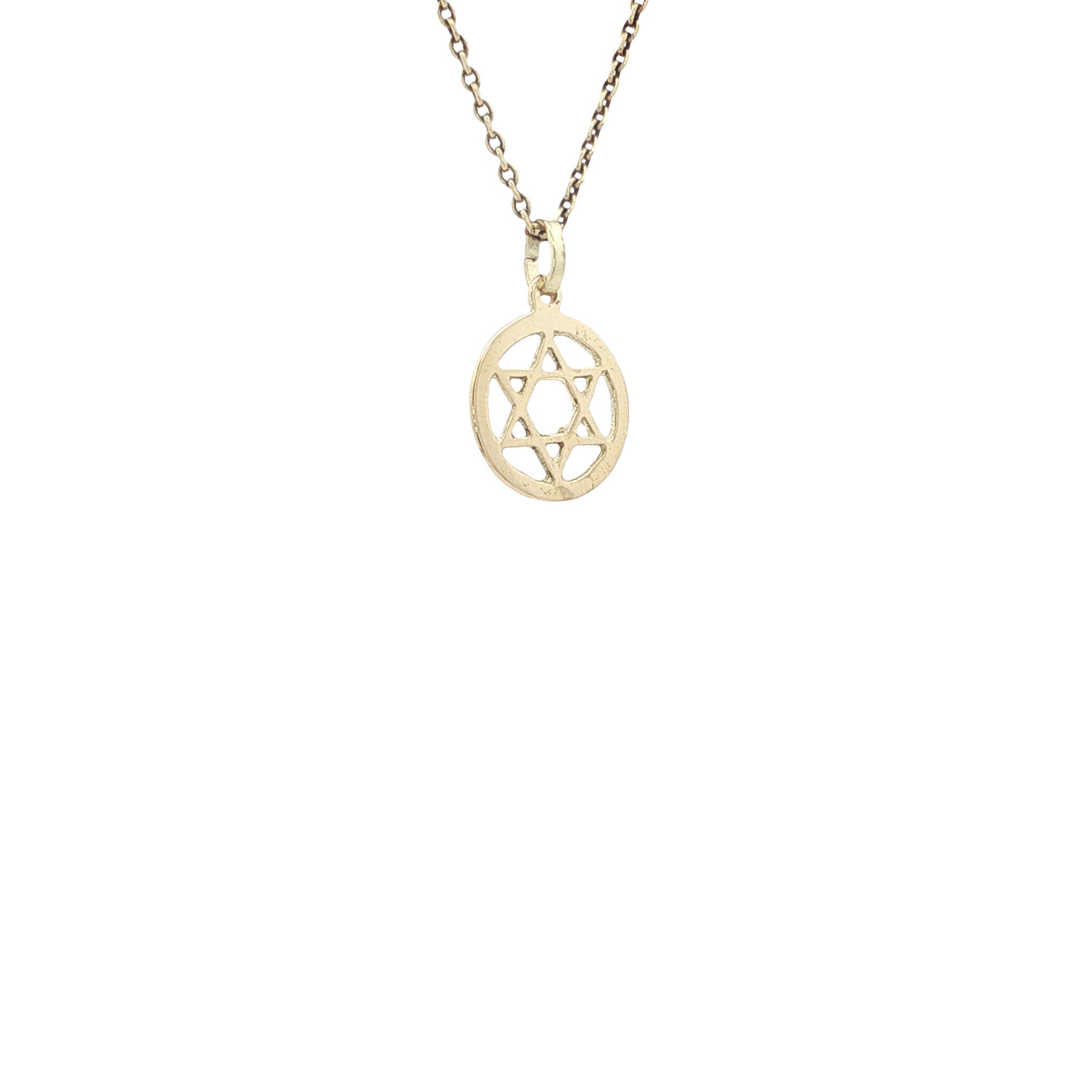 Golden vintage Star of David pendant 14 kt