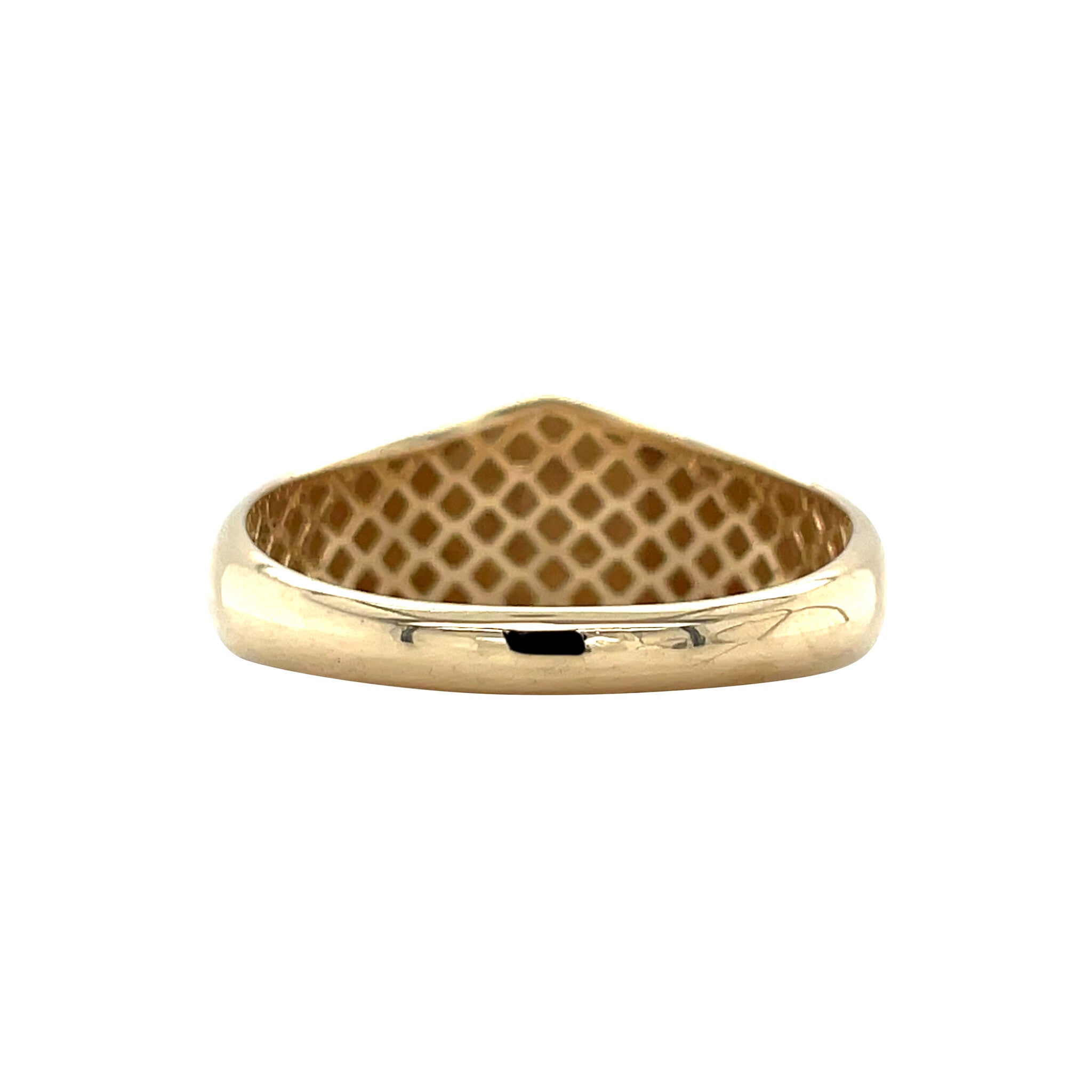 Gold vintage ring with enamel and diamond 14 kt