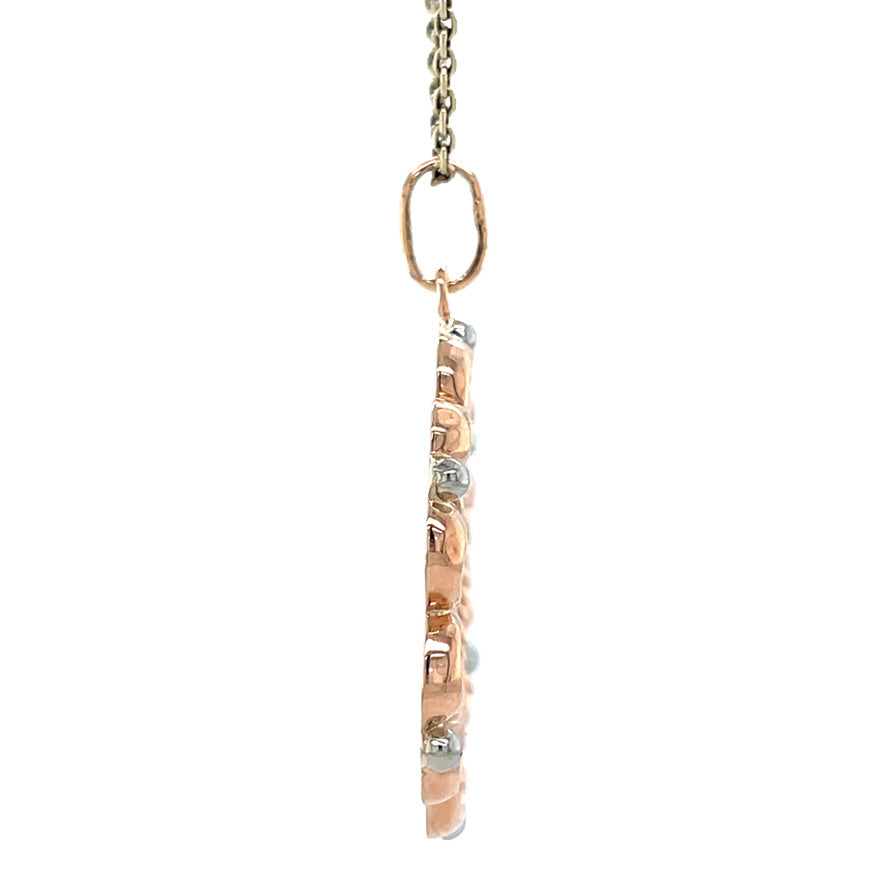 Tricolour vintage gouden Maria munt hanger 14 krt