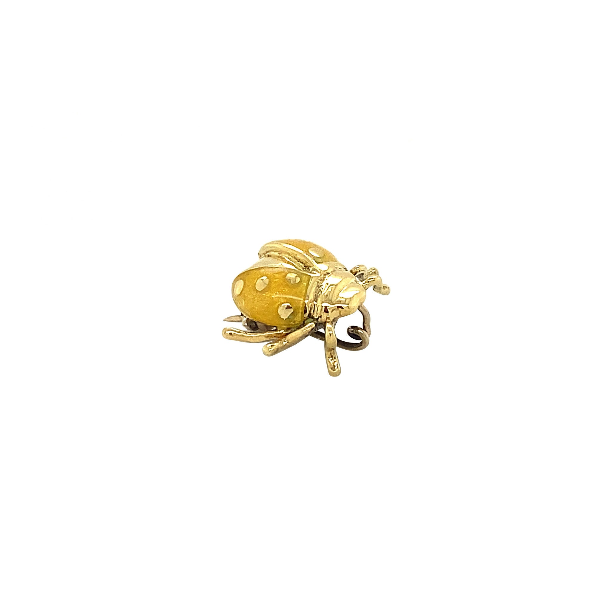 18 kt gold ladybug brooch with enamel