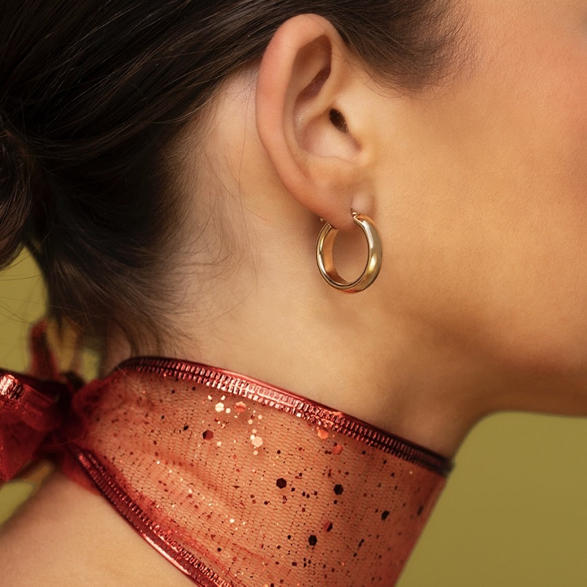 Gladde vintage oorringen 9 kt