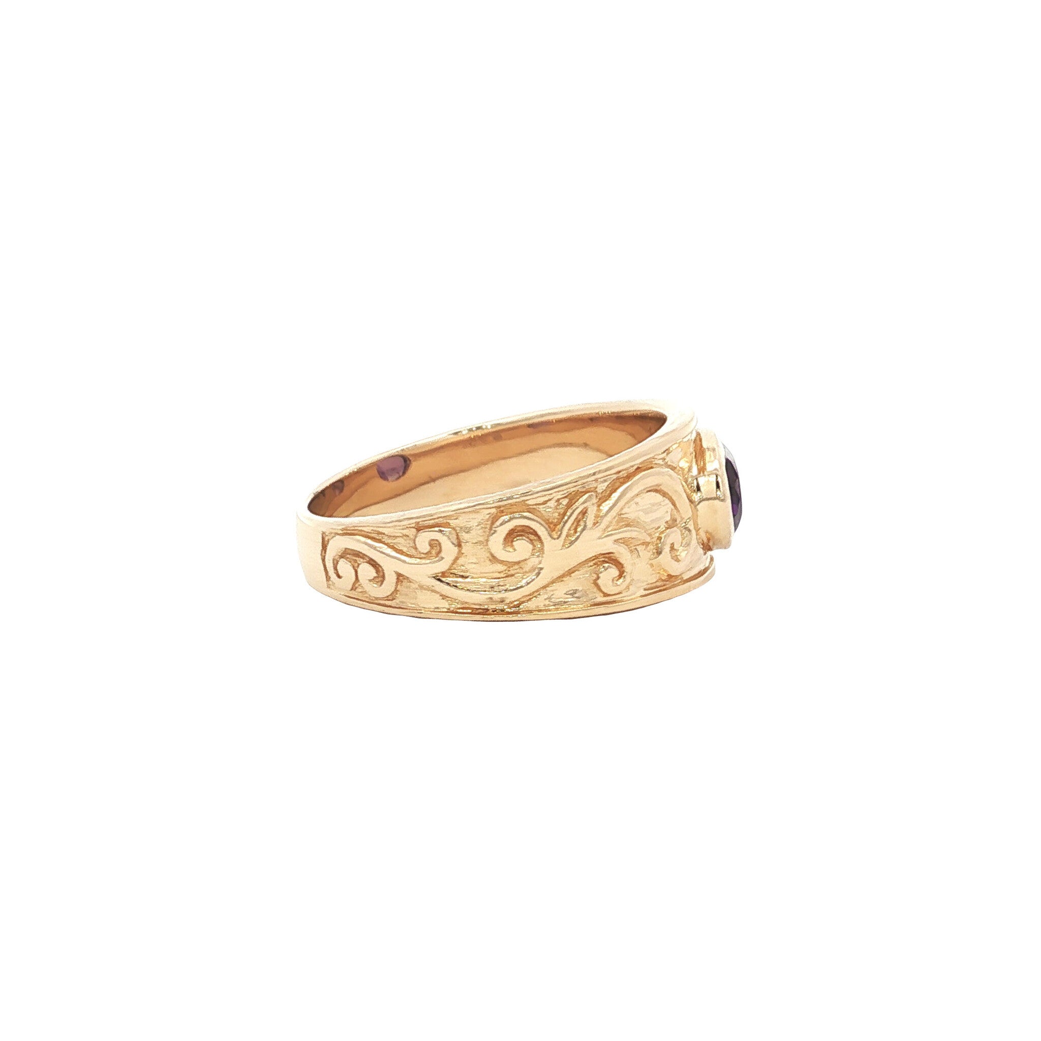 Gouden ring met amethist 14 kt