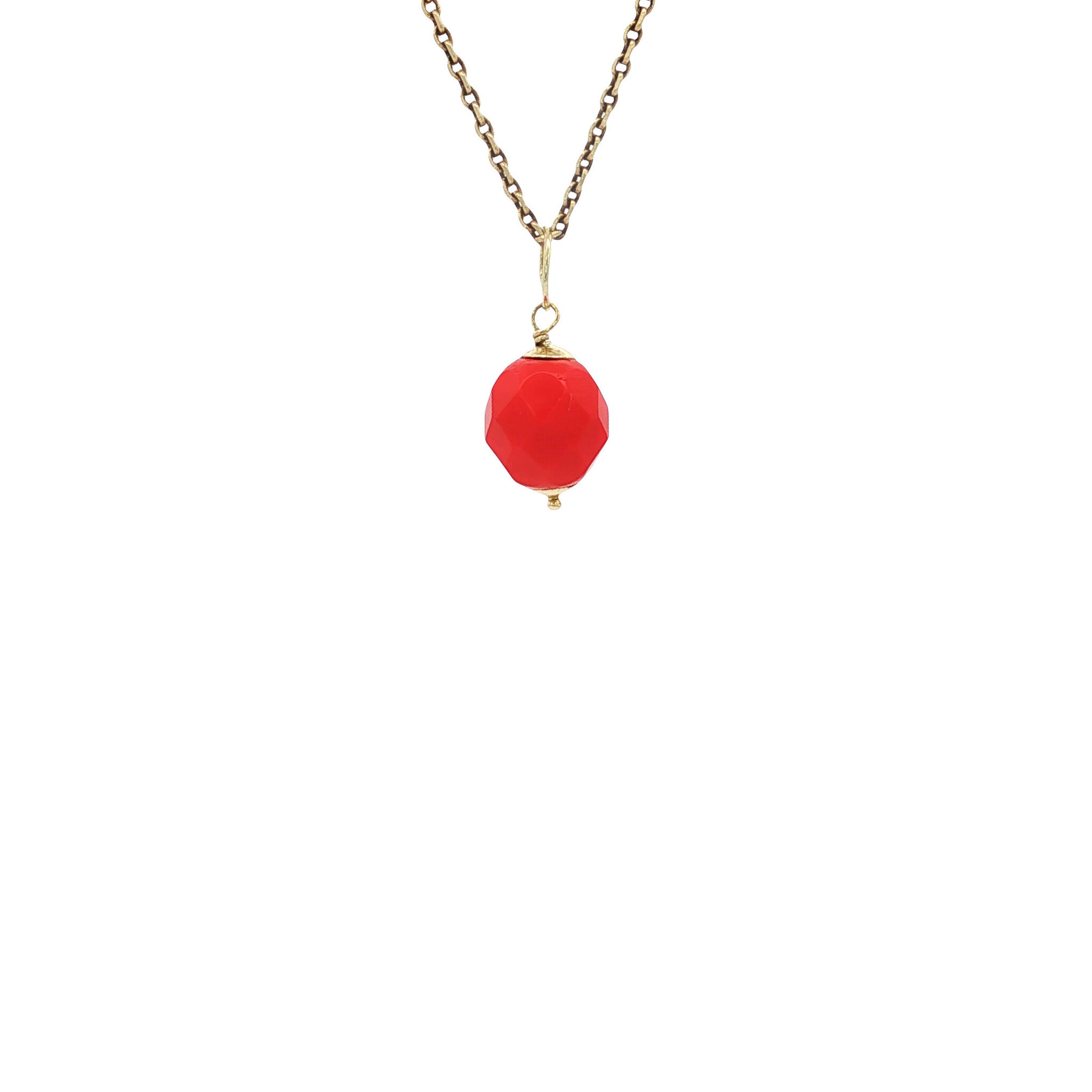 Gouden vintage hanger met kleursteen 14 kt