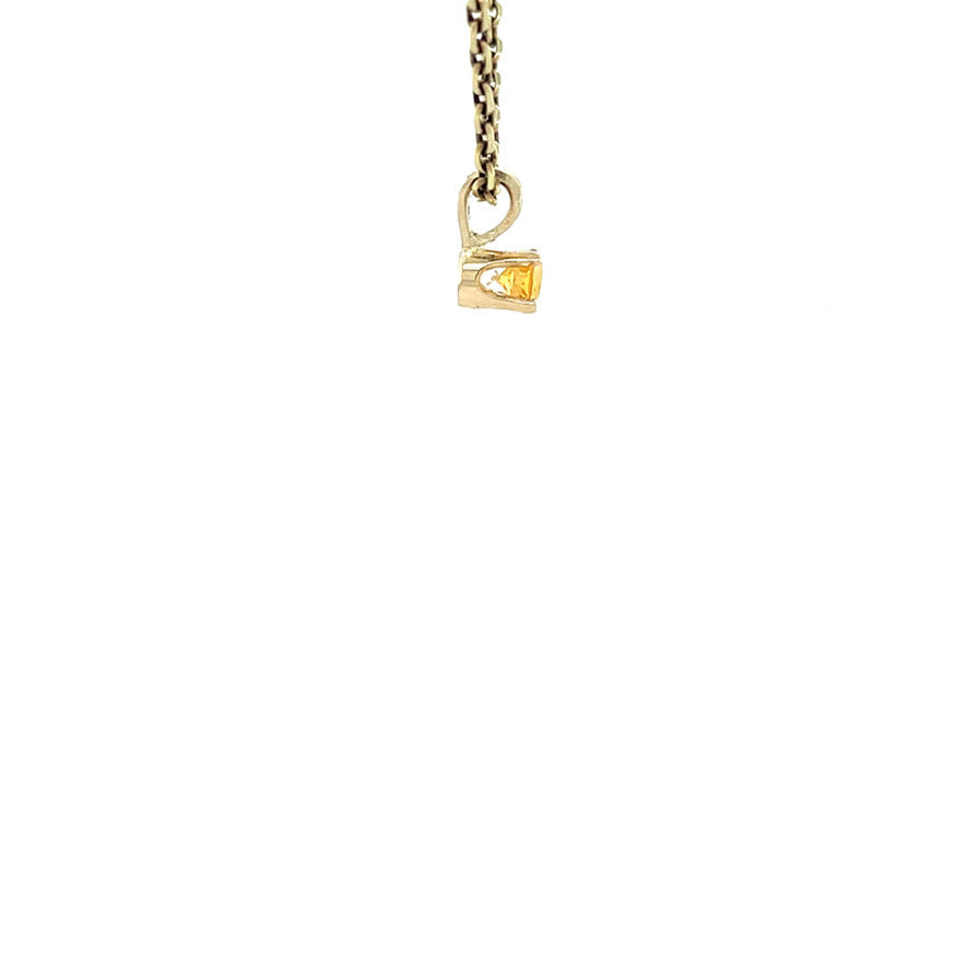 Gouden vintage solitair hanger met citrien 14 kt
