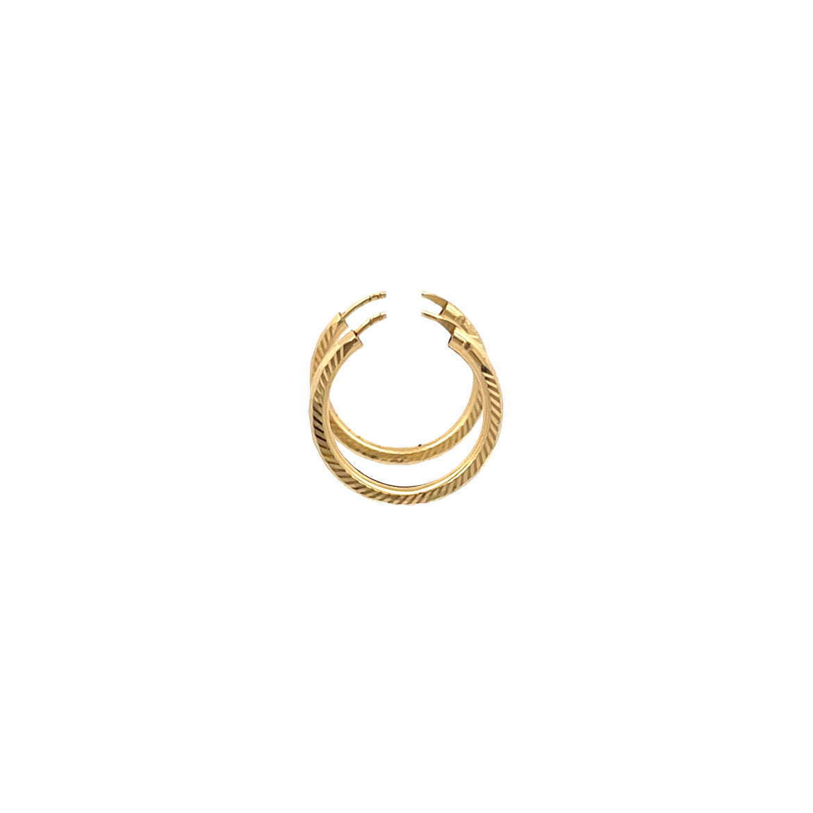 Gouden vintage fantasie oorringen 14 kt