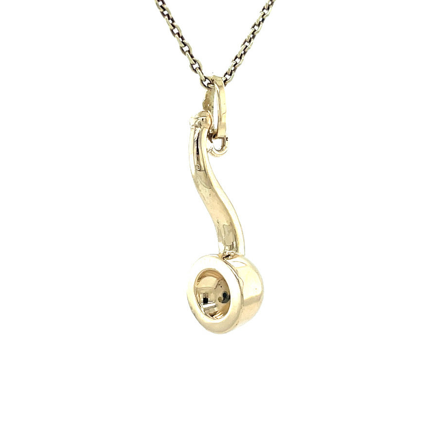 Gold vintage tobacco pipe pendant 14 kt