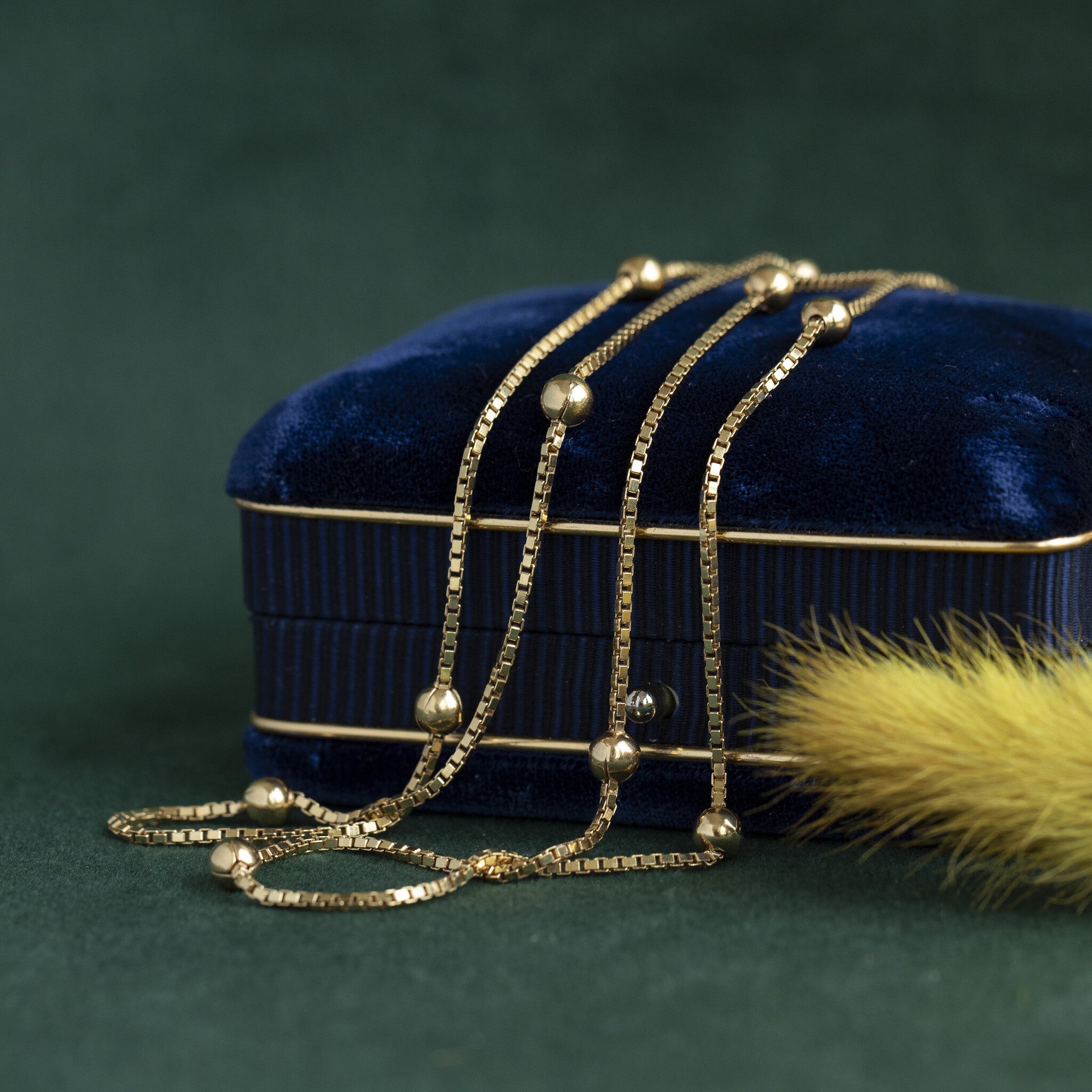 Gouden bolletjes venetiaan collier 18 krt