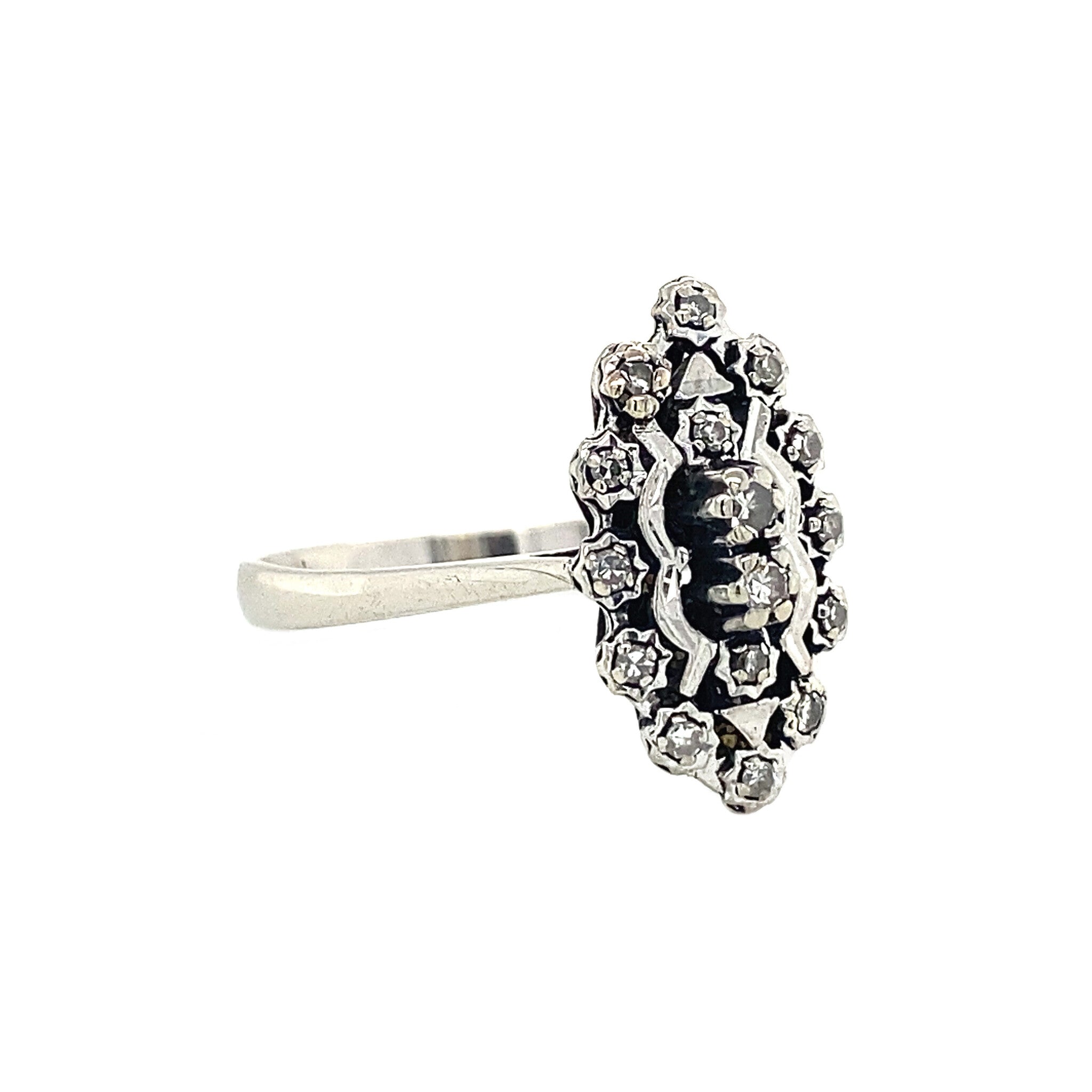 Witgouden prinsessen ring met diamant 14 krt