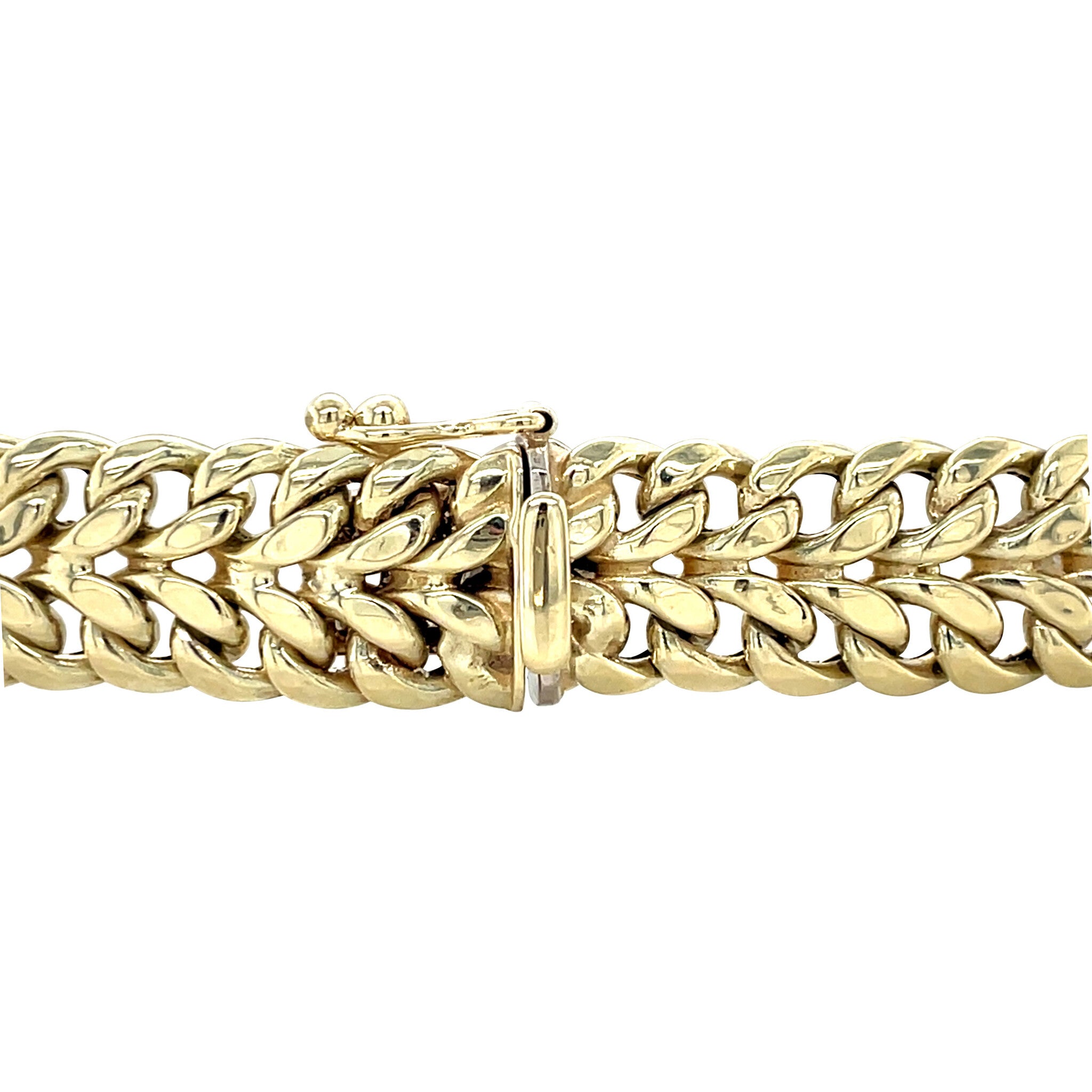 Gouden vintage gourmet armband 14 krt