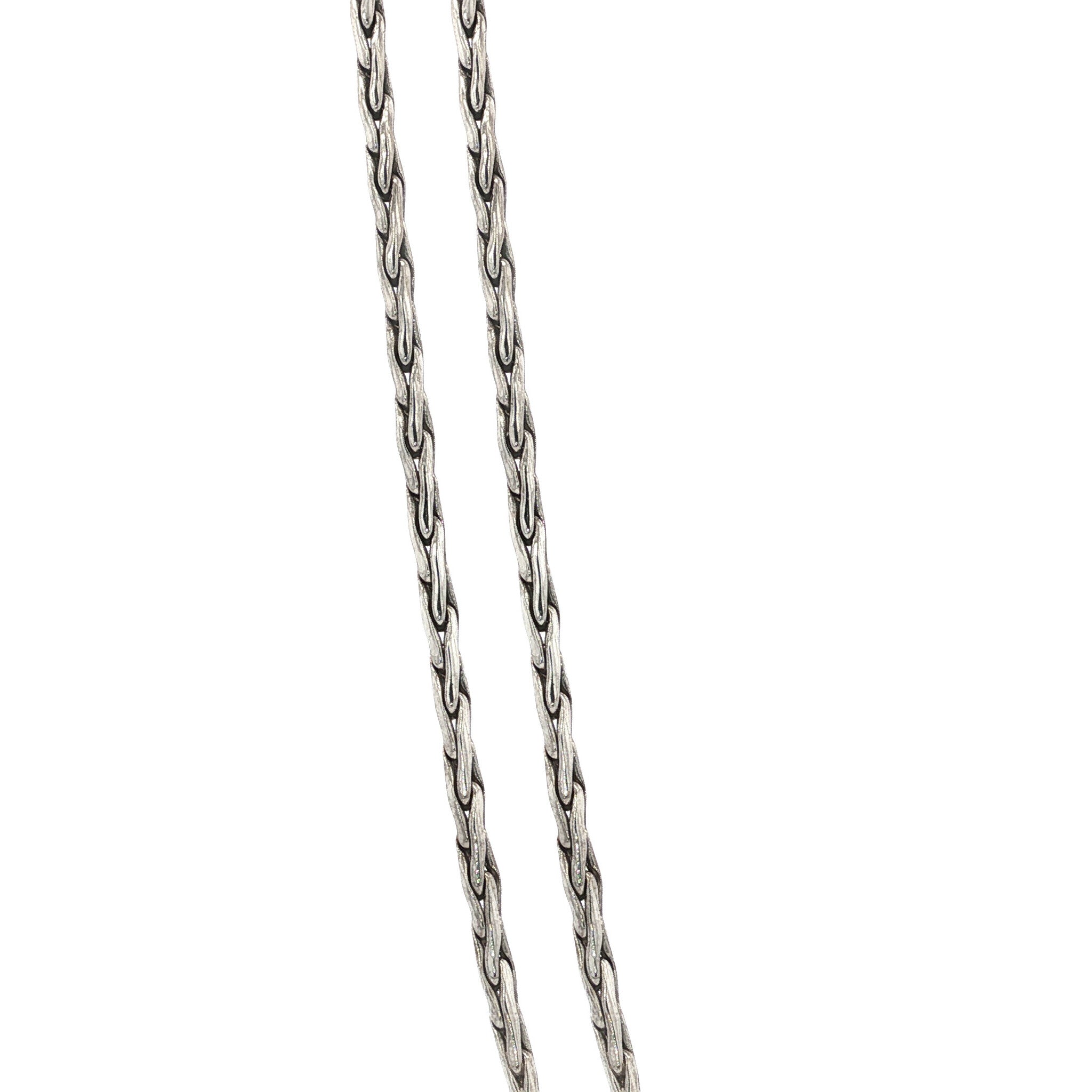 18 kt white gold necklace with diamond and sapphire