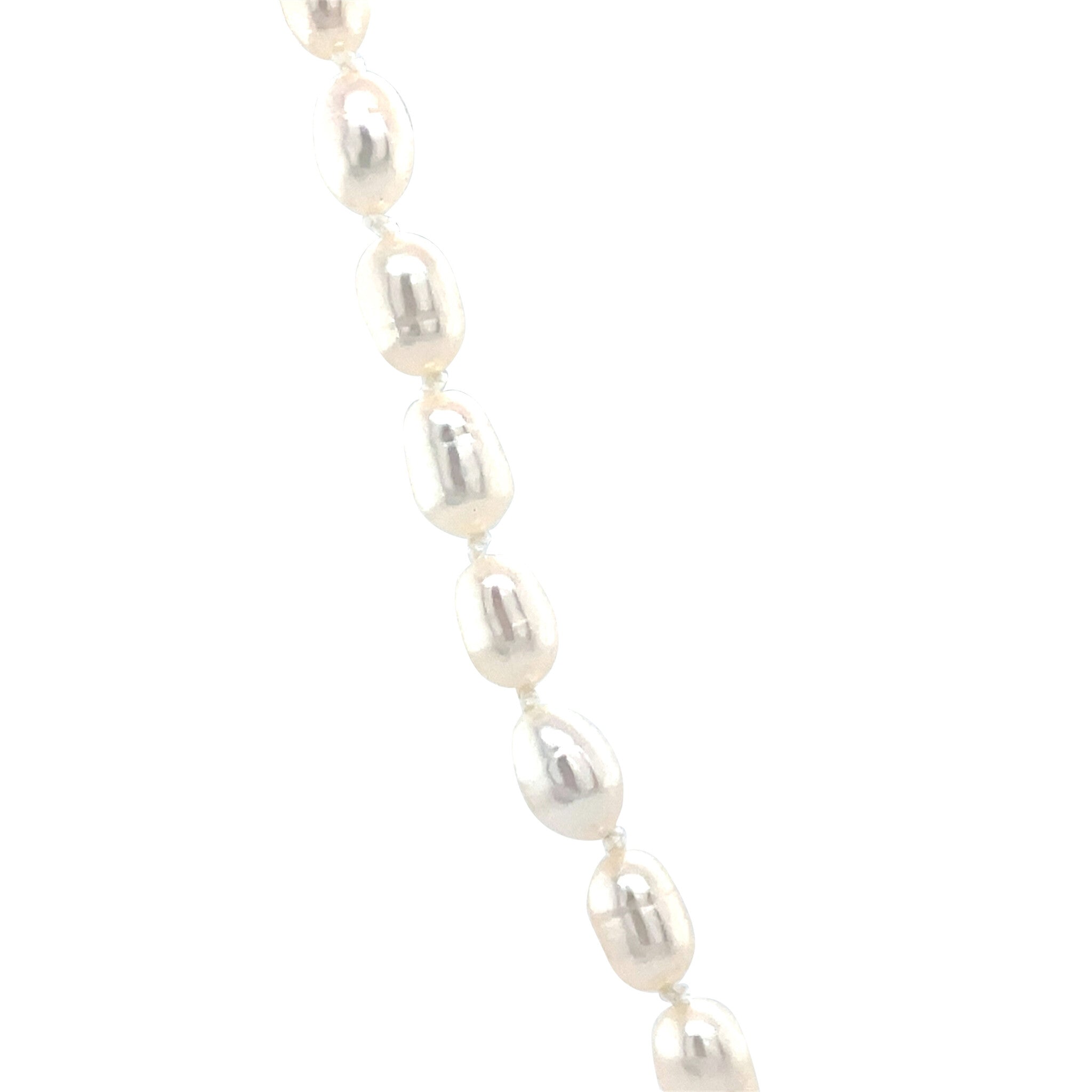 Vintage parel collier met gouden bolsluiting 14 krt