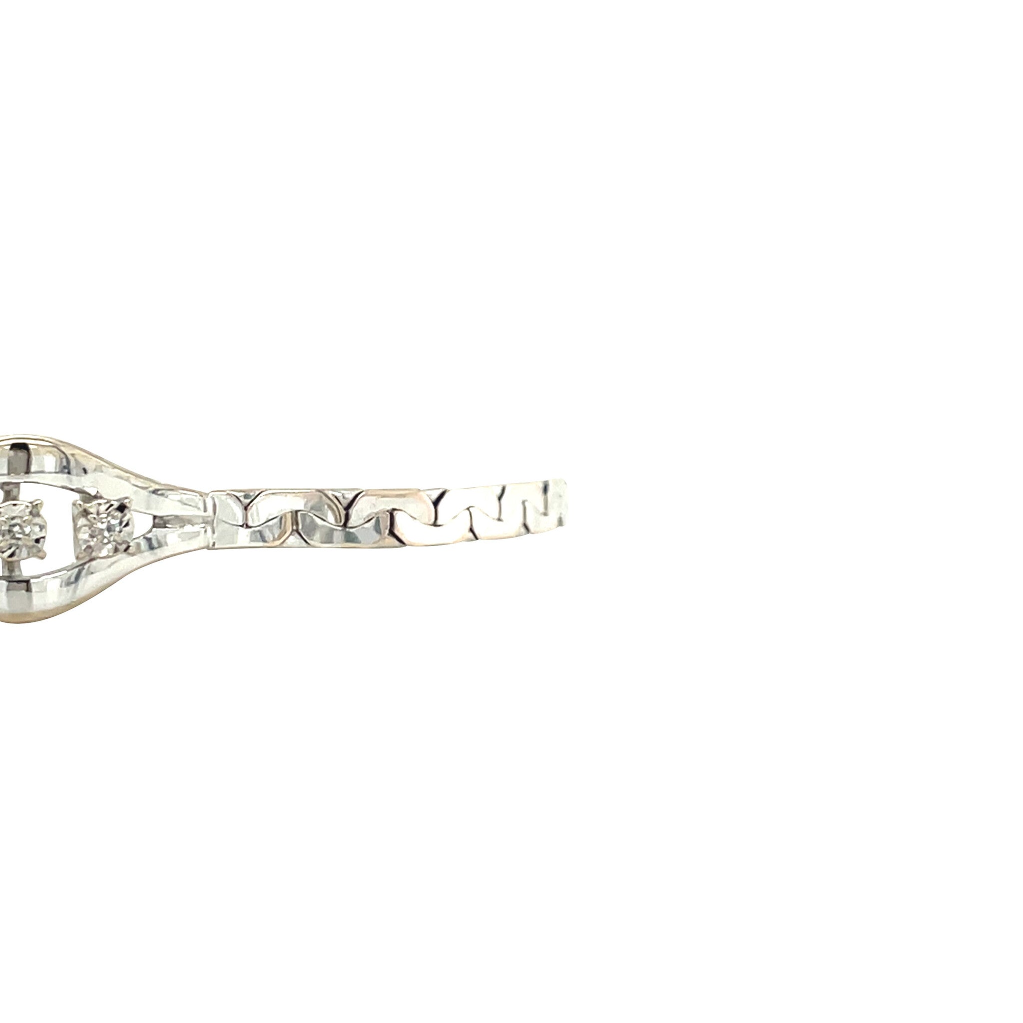 White gold vintage bracelet with diamond 14 kt