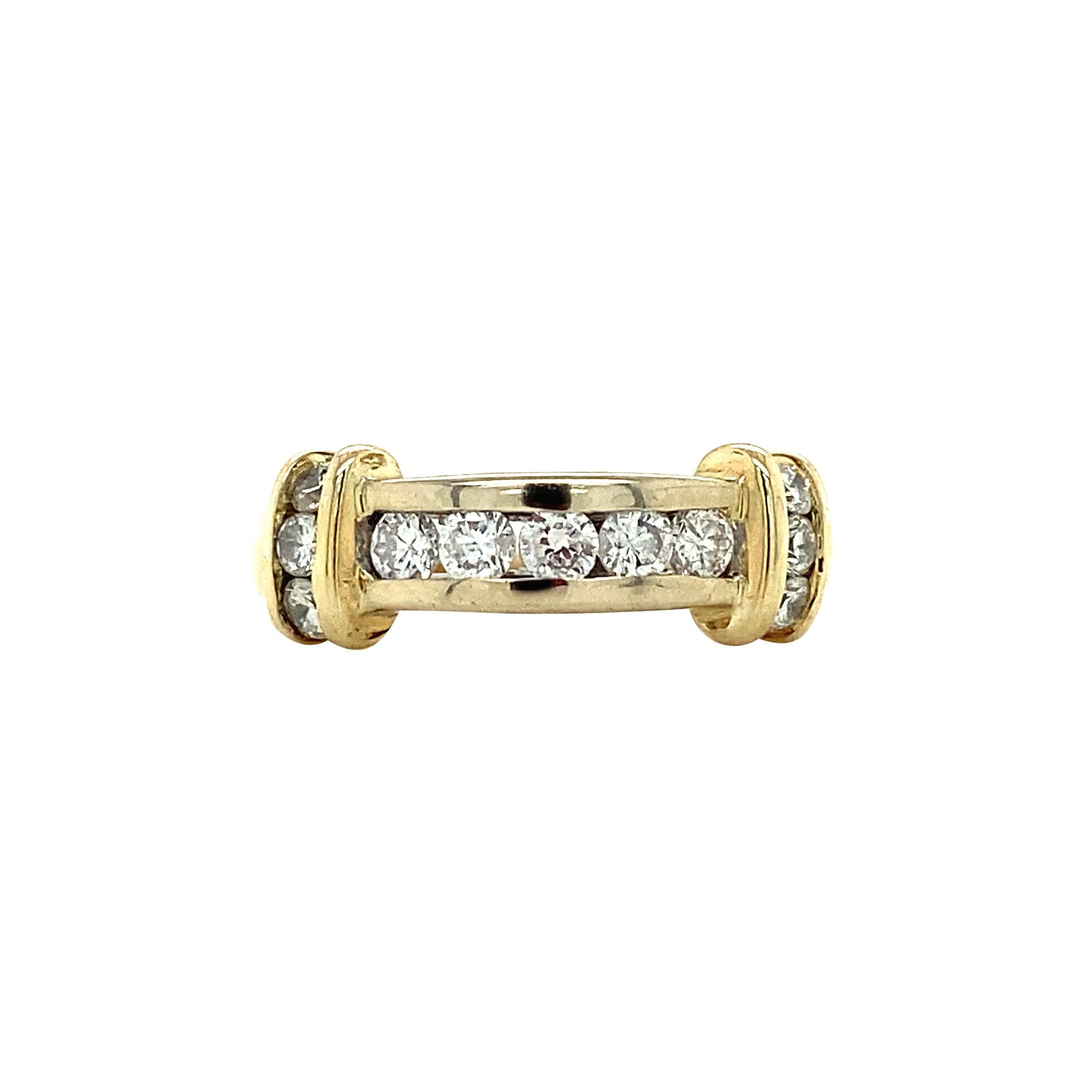 Bicolour gold ring with diamonds 18 krt