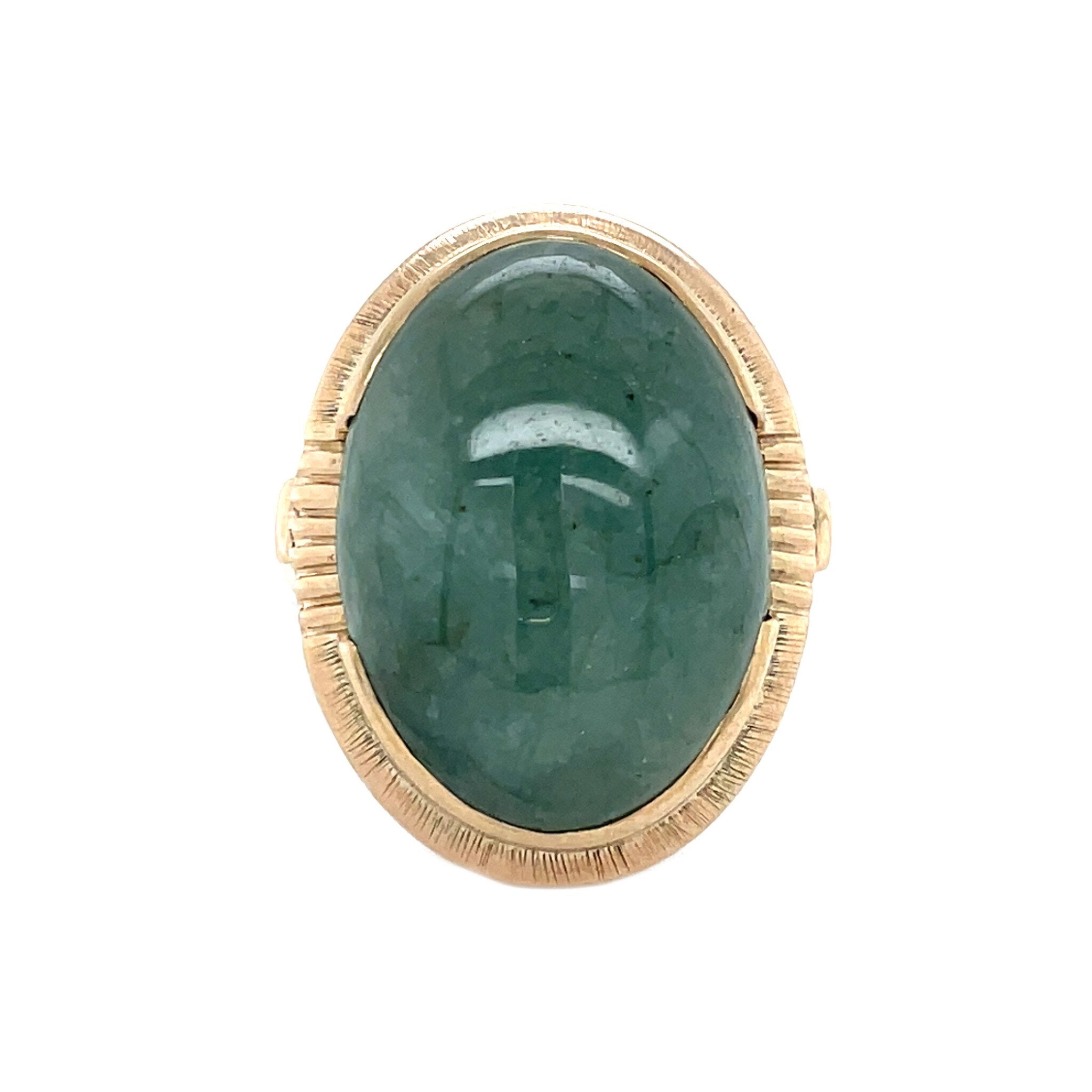 Vintage ring met jade 10 kt