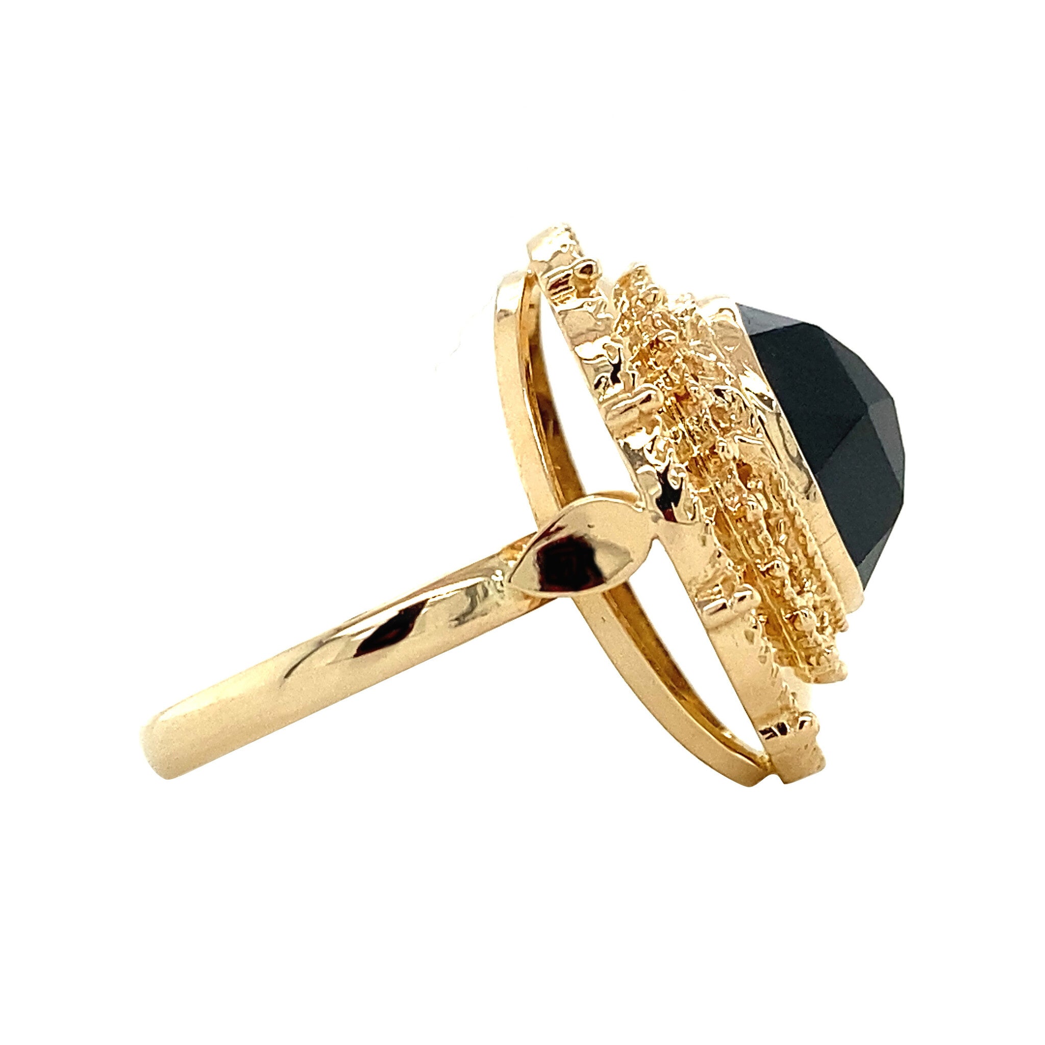 Gouden ring met granaat 14 krt