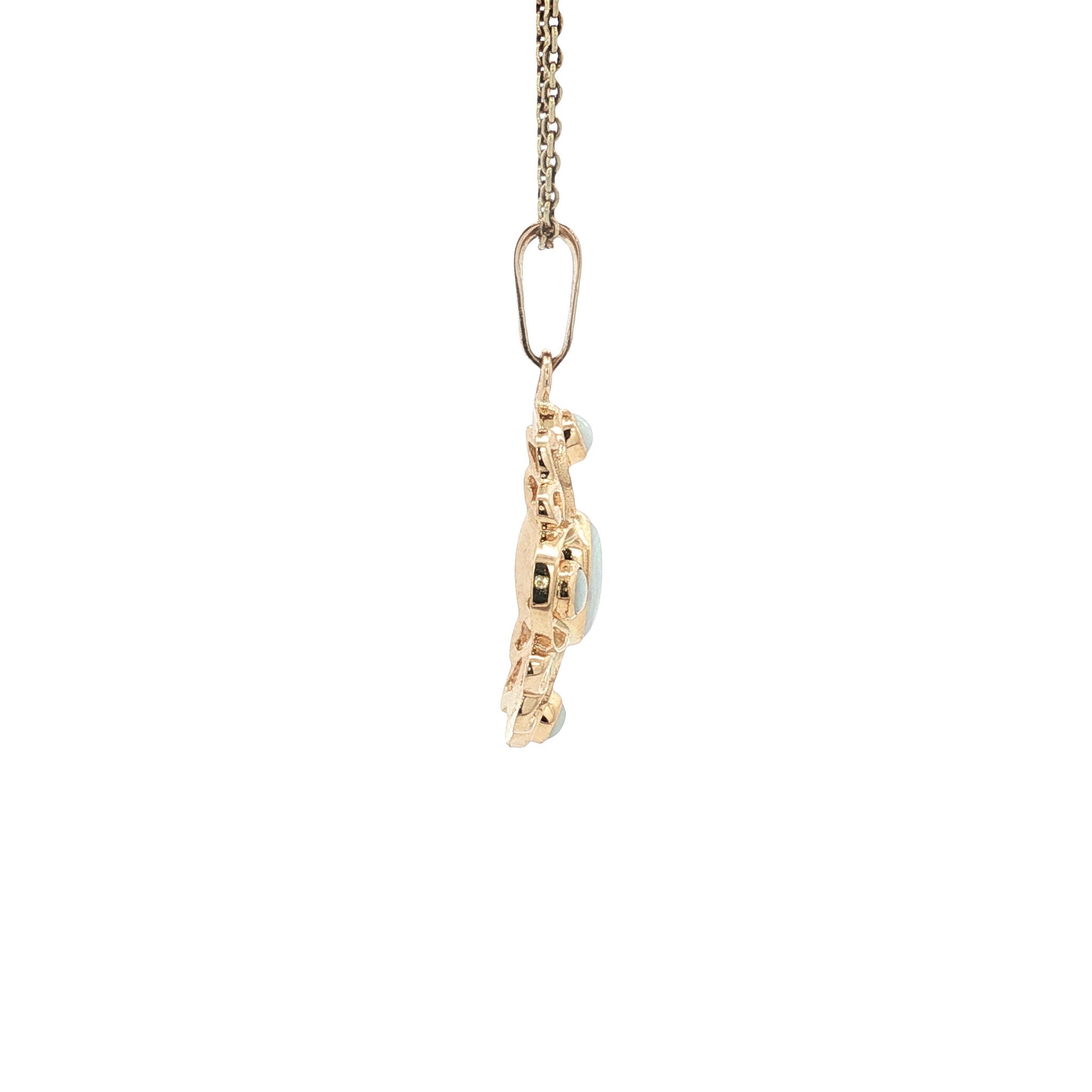 Gold vintage pendant with opal 14 kt