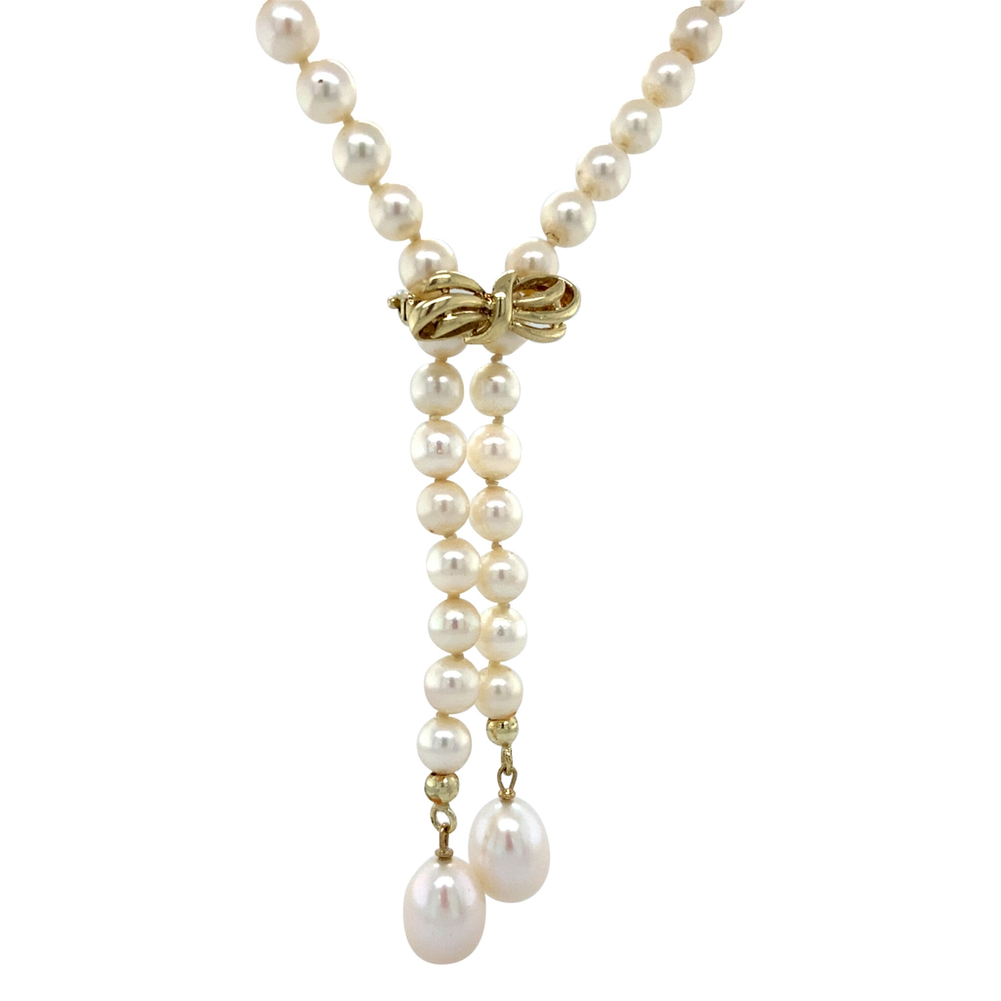 Vintage pearl necklace with gold pearl clasp 14 kt