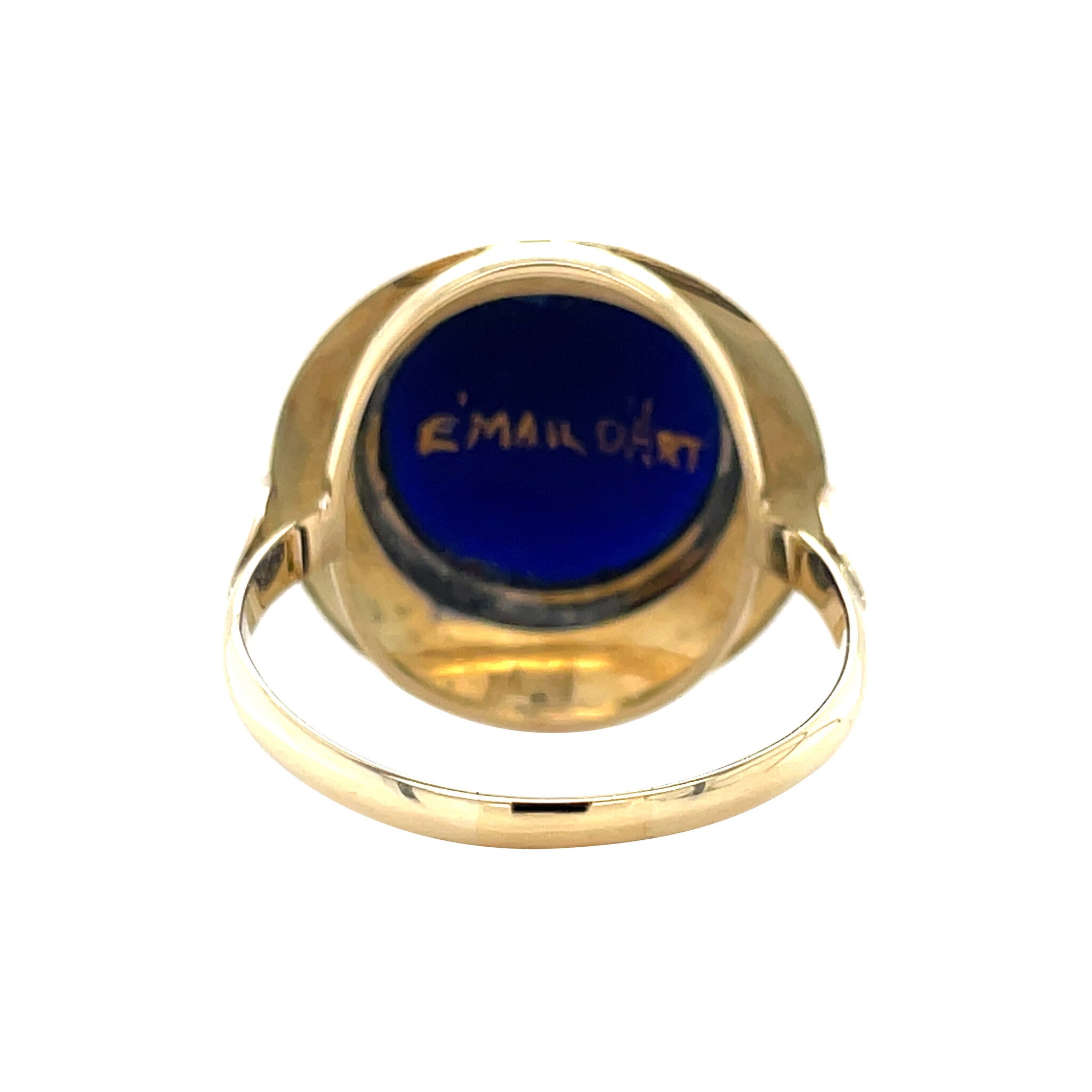 Gouden ring met limoges emaille 14 kt