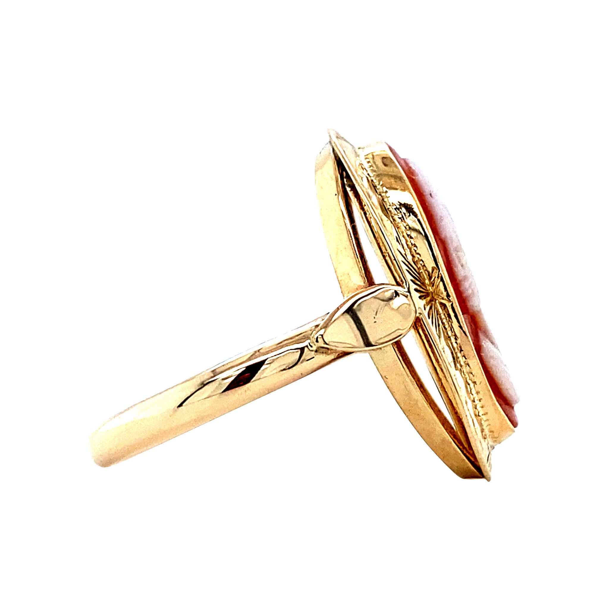 Gouden ring met camee 14 krt