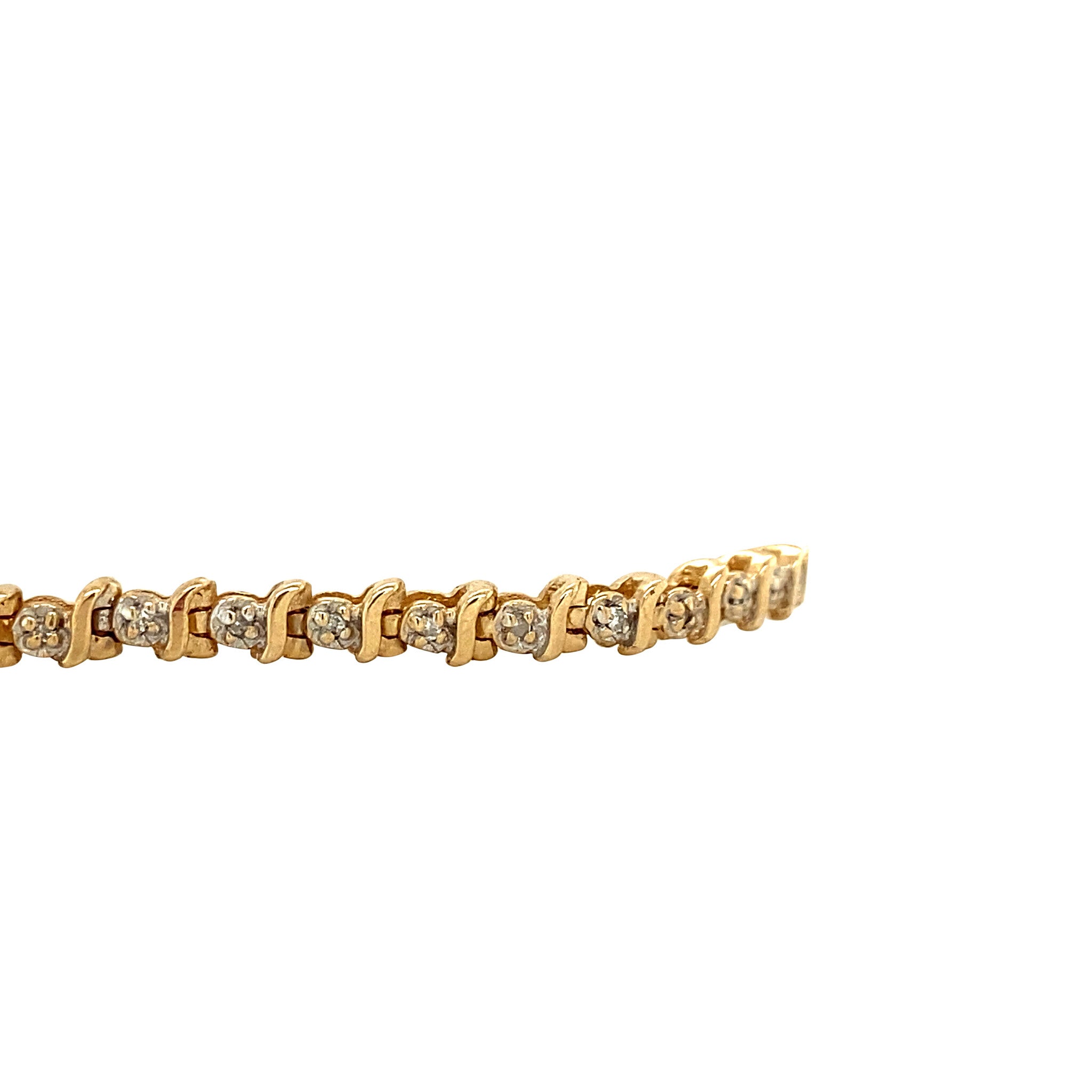 Gouden tennisarmband diamant 19 cm 14 krt