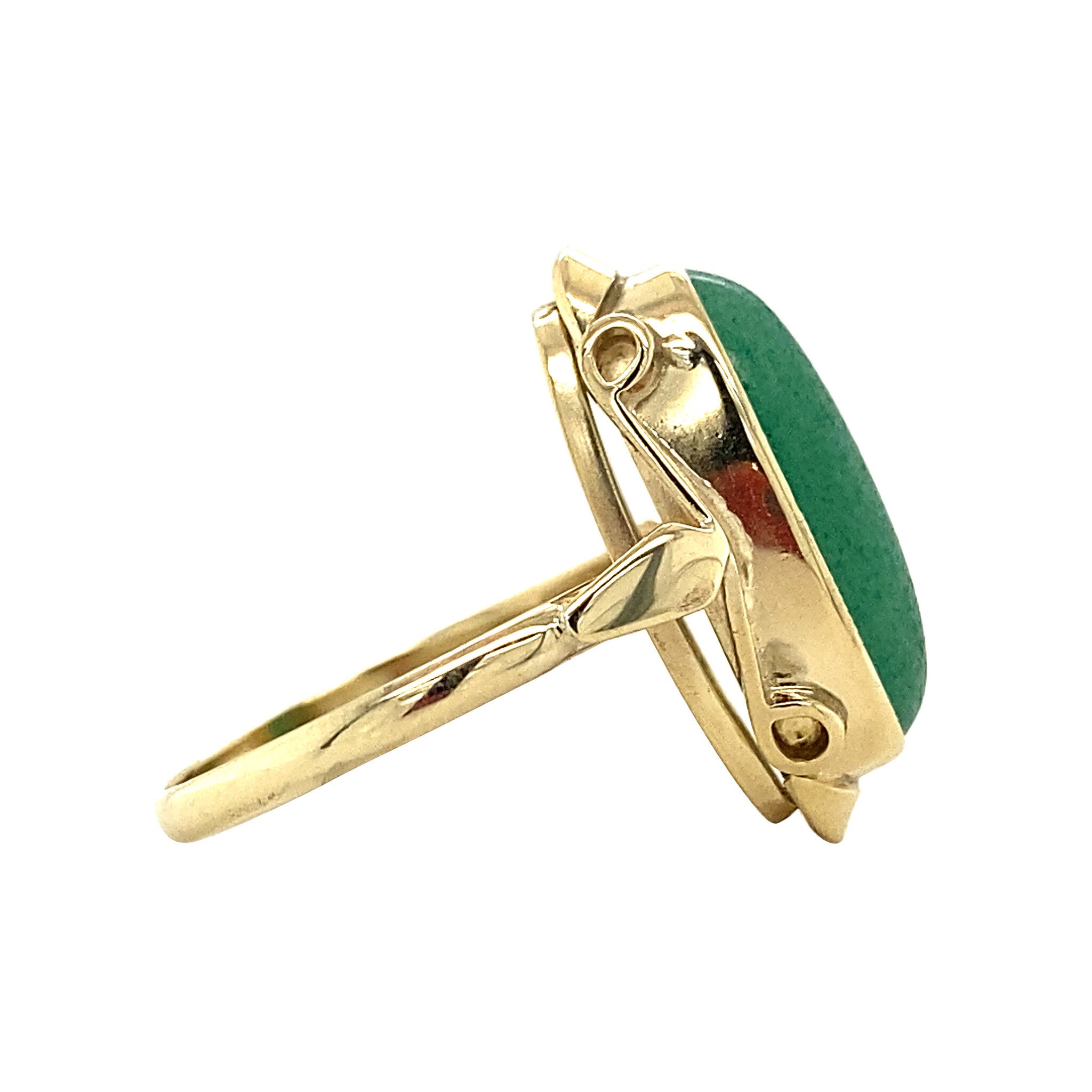 Gouden ring met aventurijn 14 krt