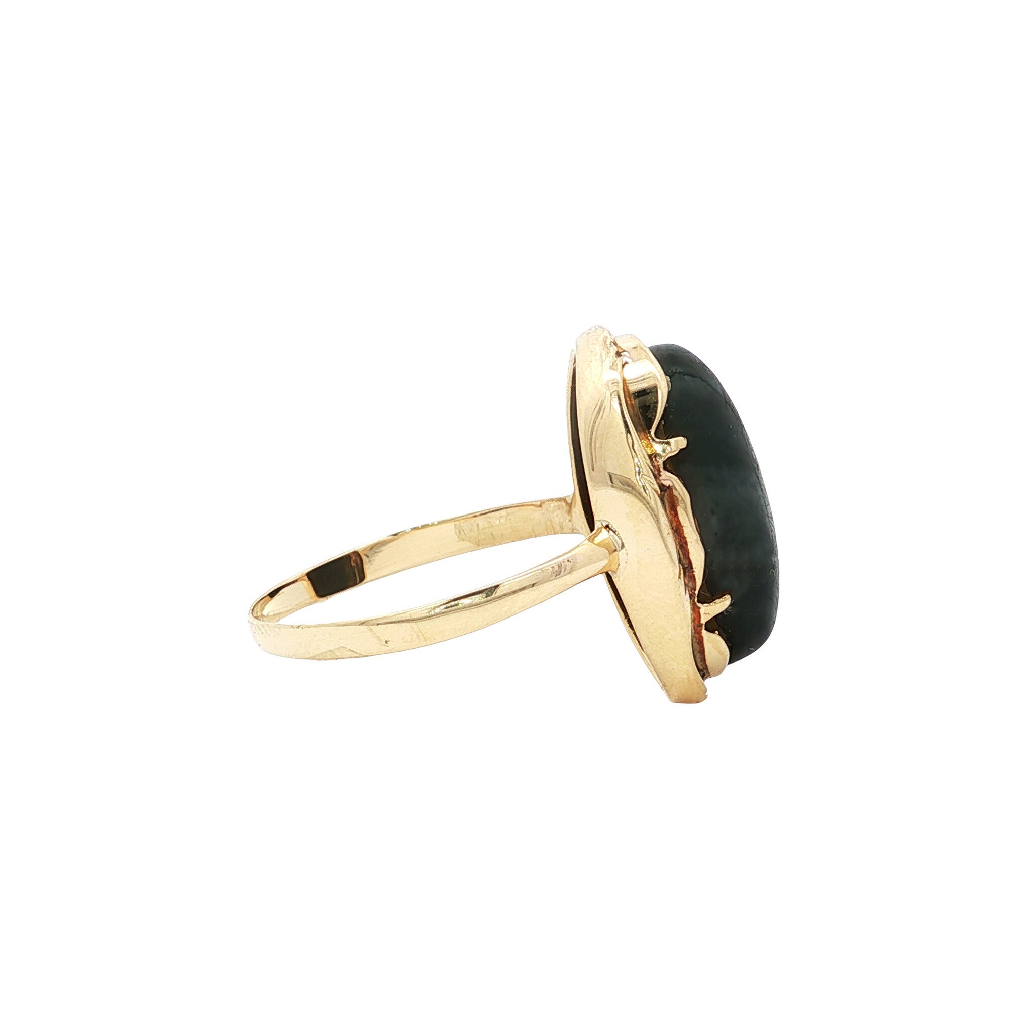 Gouden vintage ring met labradoriet 14 kt