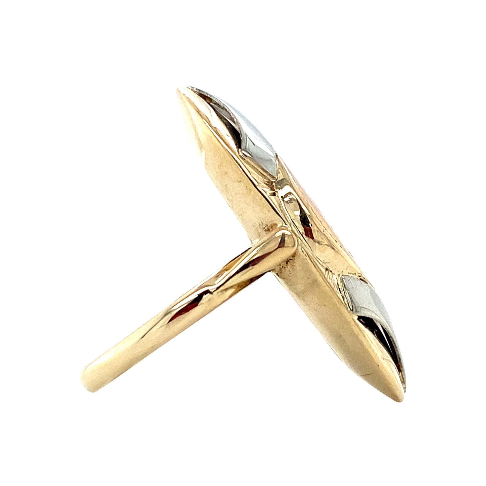 Tricolour gold vintage coin ring 14 kt