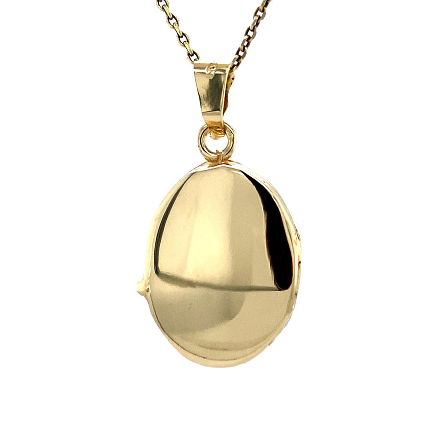 Gold locket with engraving 14 krt