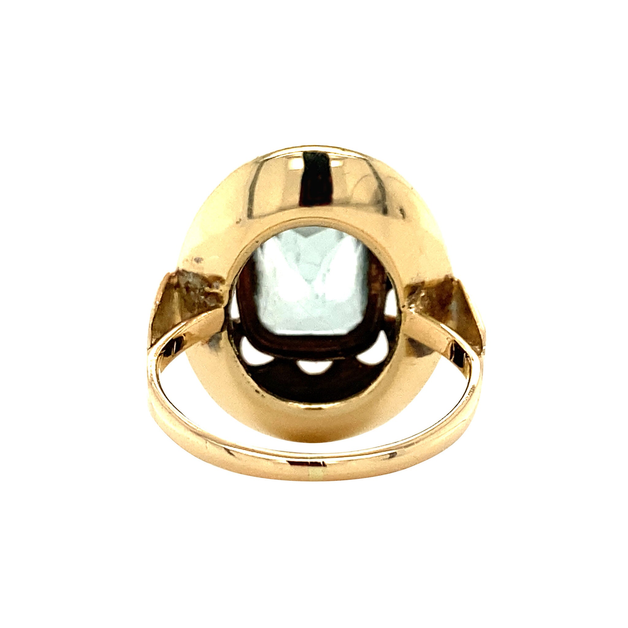 Gouden ring met aquamarijn 14 krt