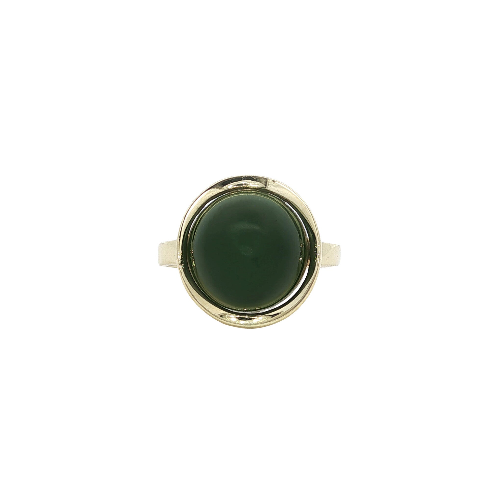 Gouden vintage ring met nefriet jade 14 kt