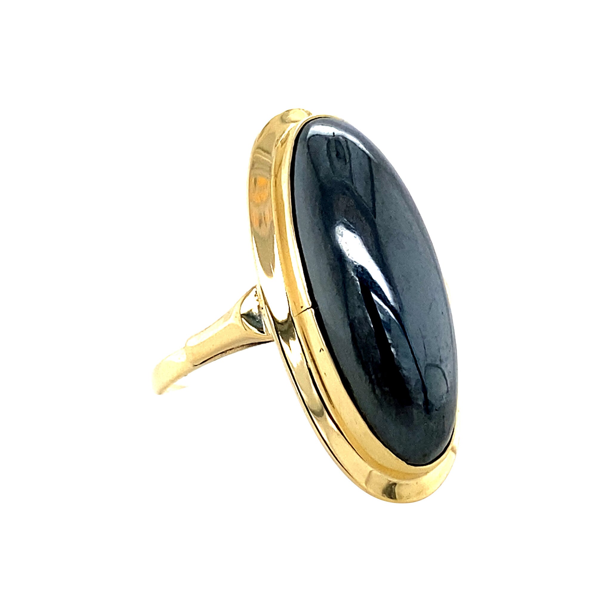 Gouden ring met hematiet 14k krt