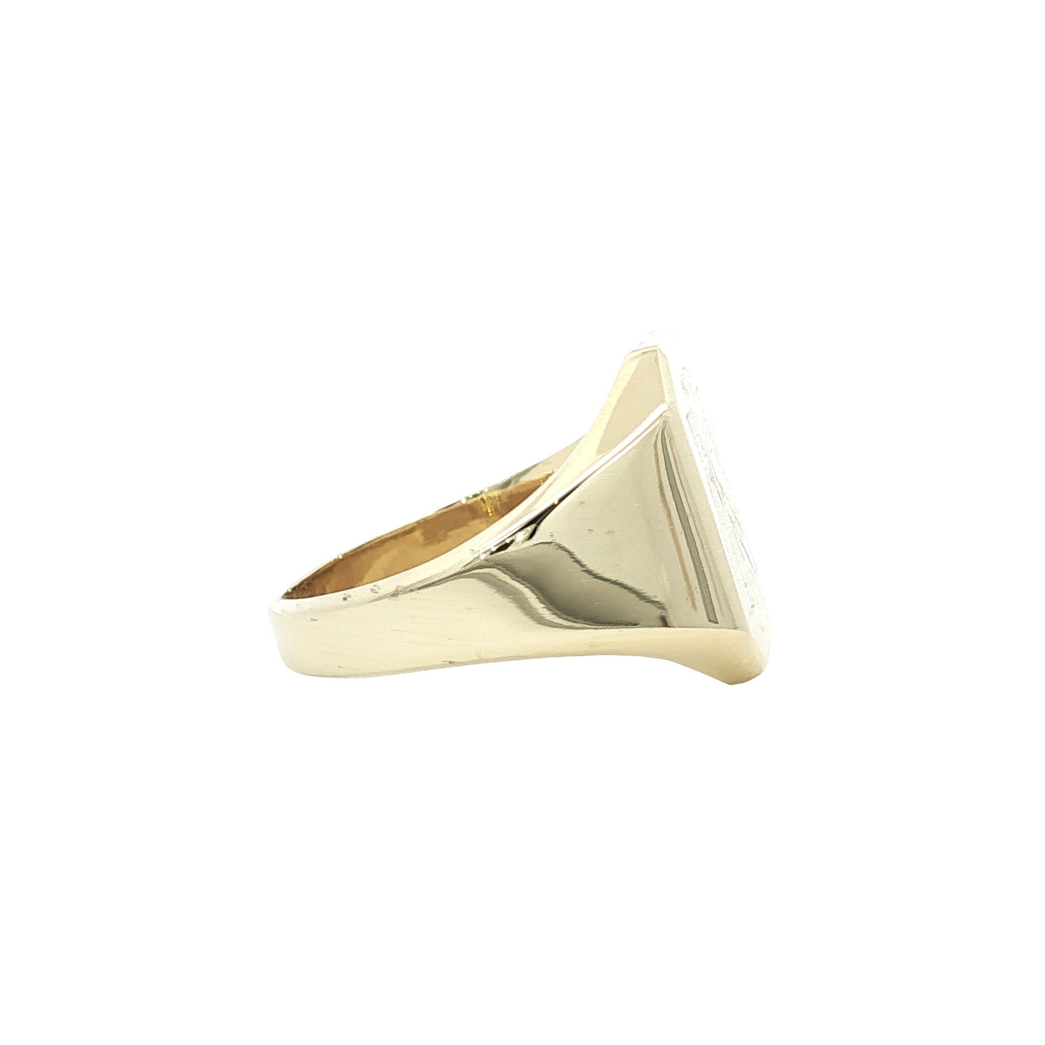 Gouden vintage zegelring met gravure 14 kt