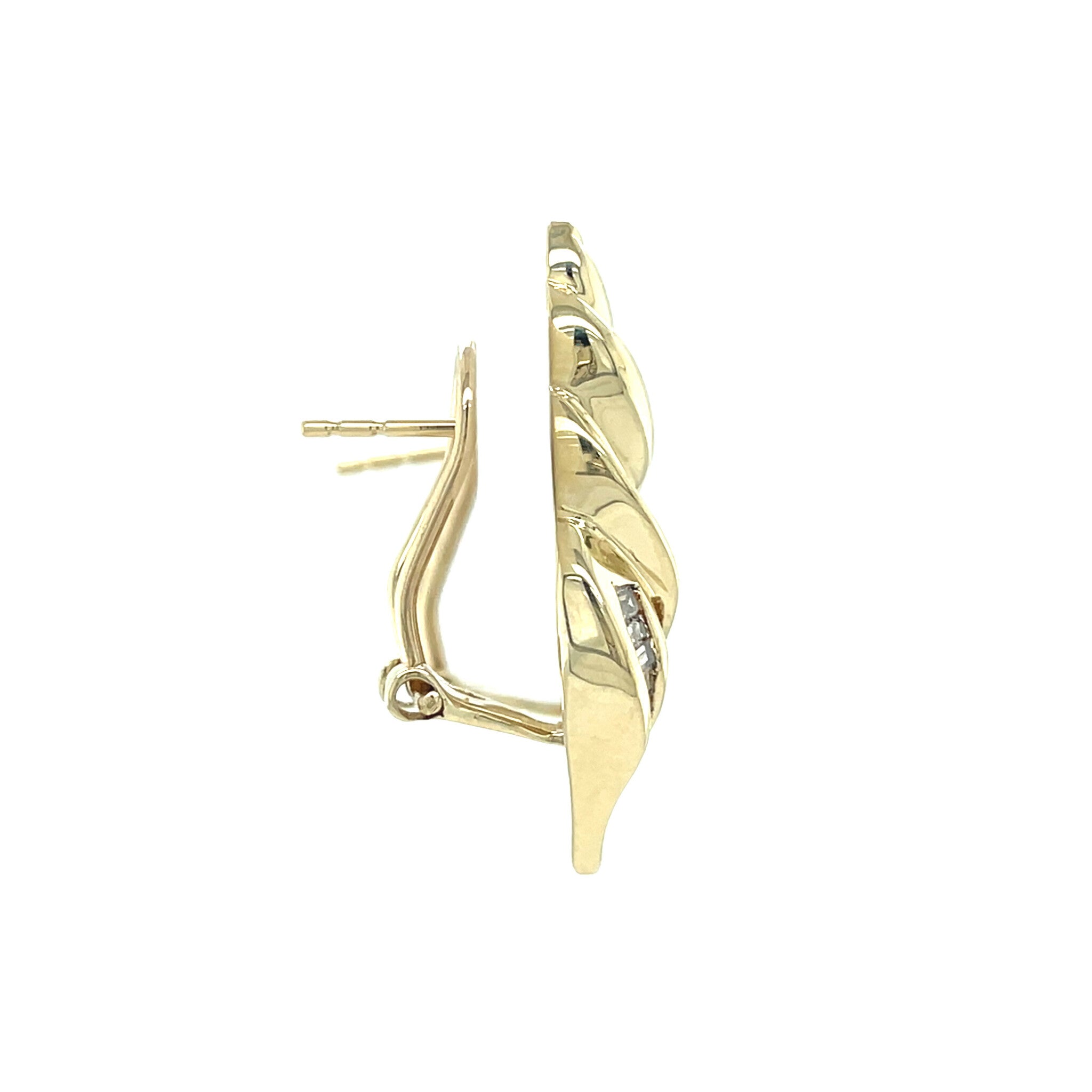 Vintage oorstekers met diamant 10 kt